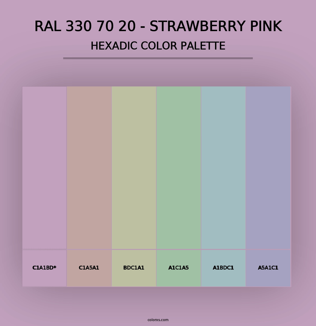 RAL 330 70 20 - Strawberry Pink - Hexadic Color Palette