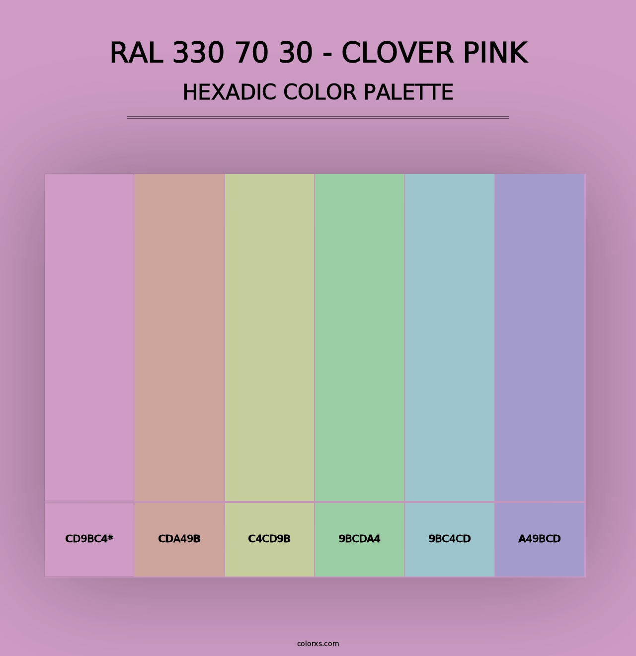 RAL 330 70 30 - Clover Pink - Hexadic Color Palette