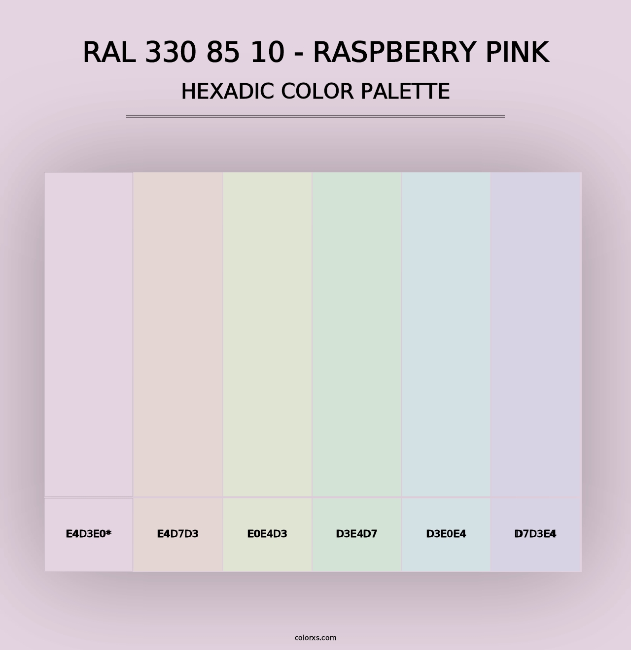 RAL 330 85 10 - Raspberry Pink - Hexadic Color Palette