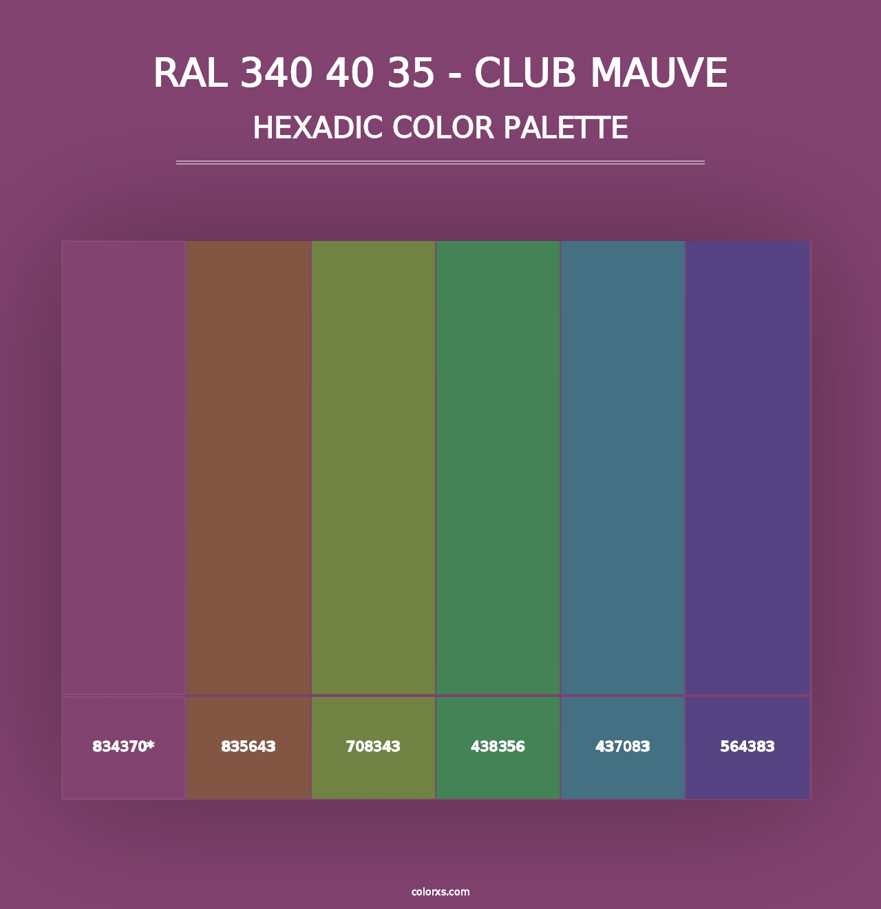 RAL 340 40 35 - Club Mauve - Hexadic Color Palette