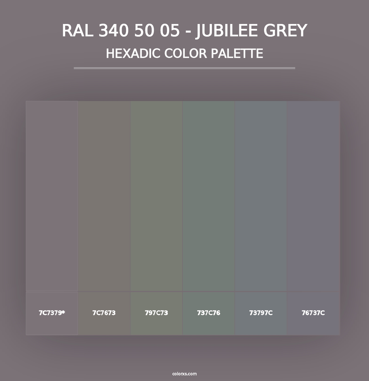 RAL 340 50 05 - Jubilee Grey - Hexadic Color Palette