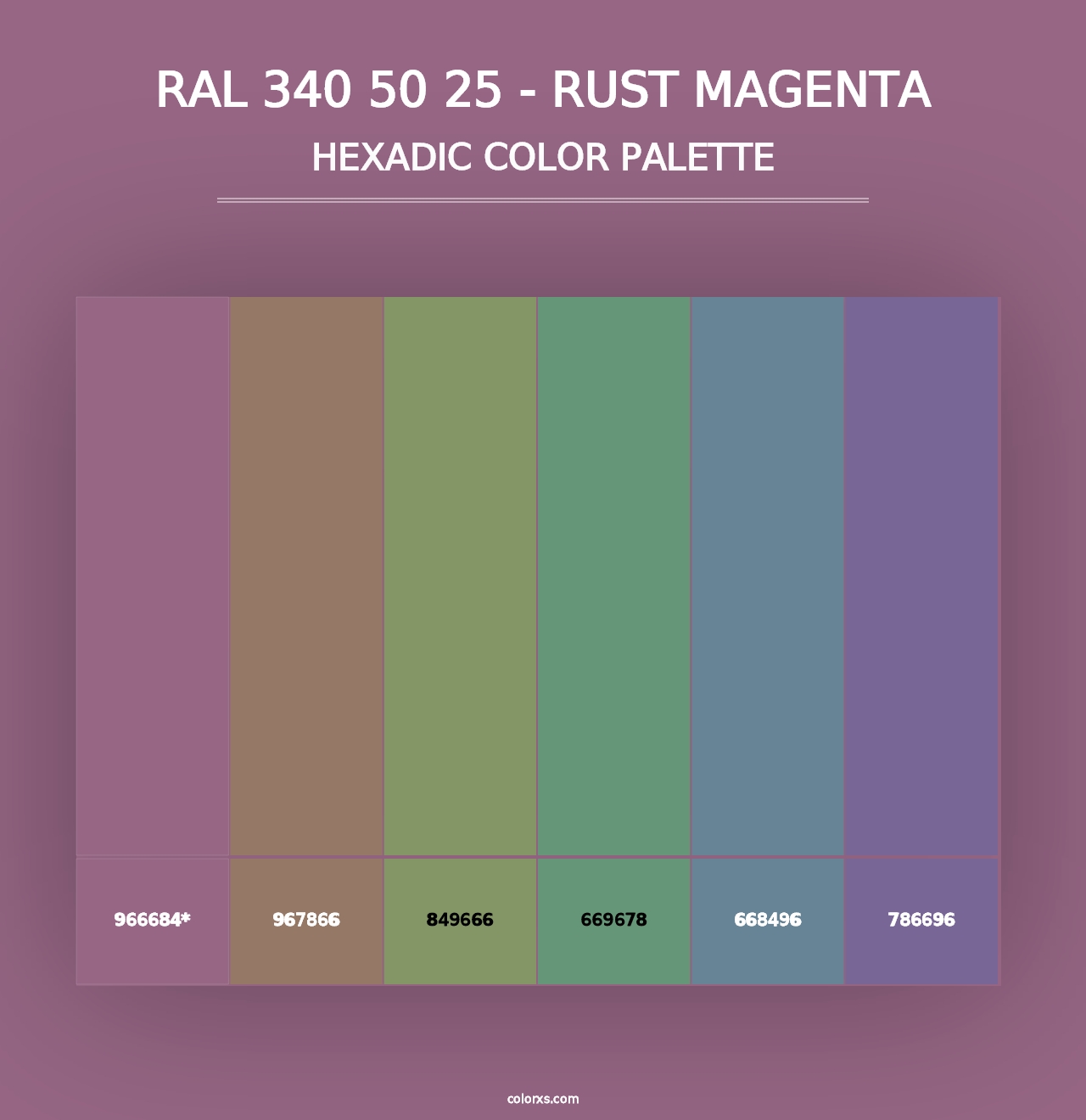 RAL 340 50 25 - Rust Magenta - Hexadic Color Palette