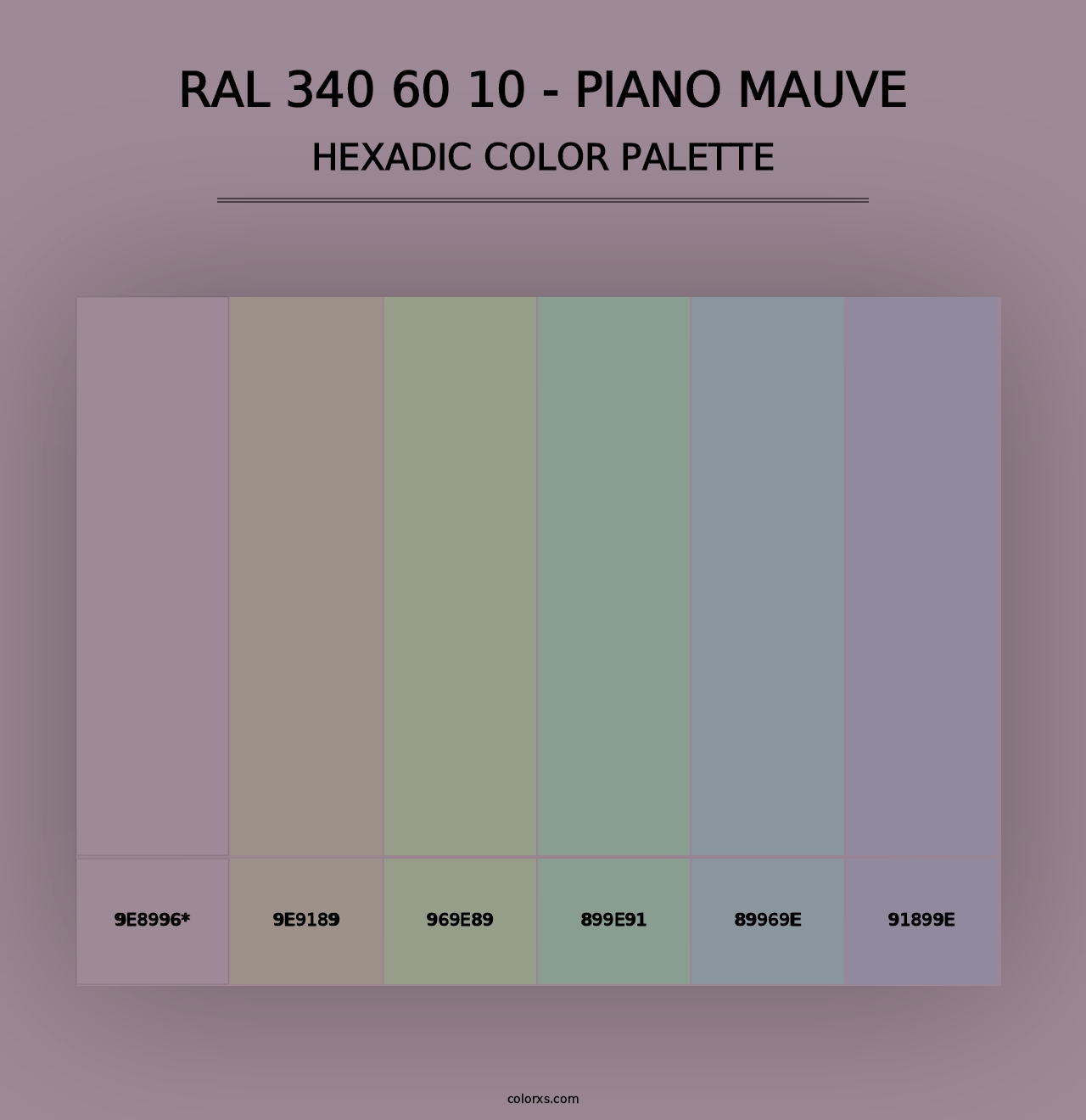 RAL 340 60 10 - Piano Mauve - Hexadic Color Palette