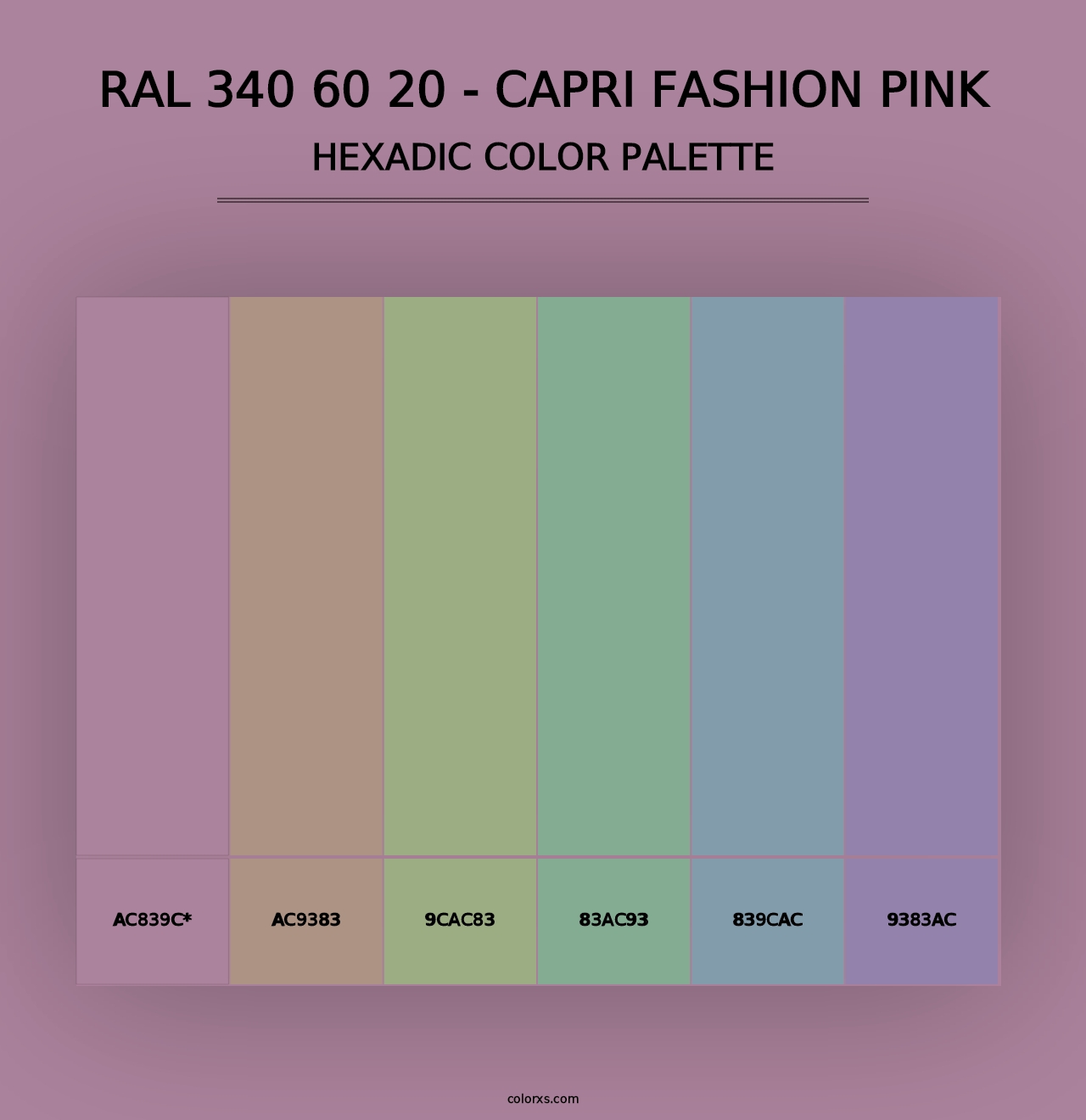 RAL 340 60 20 - Capri Fashion Pink - Hexadic Color Palette