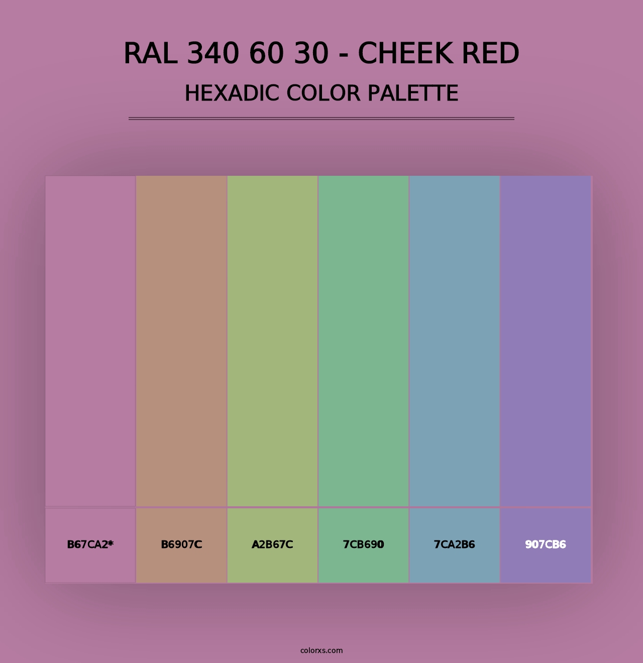 RAL 340 60 30 - Cheek Red - Hexadic Color Palette