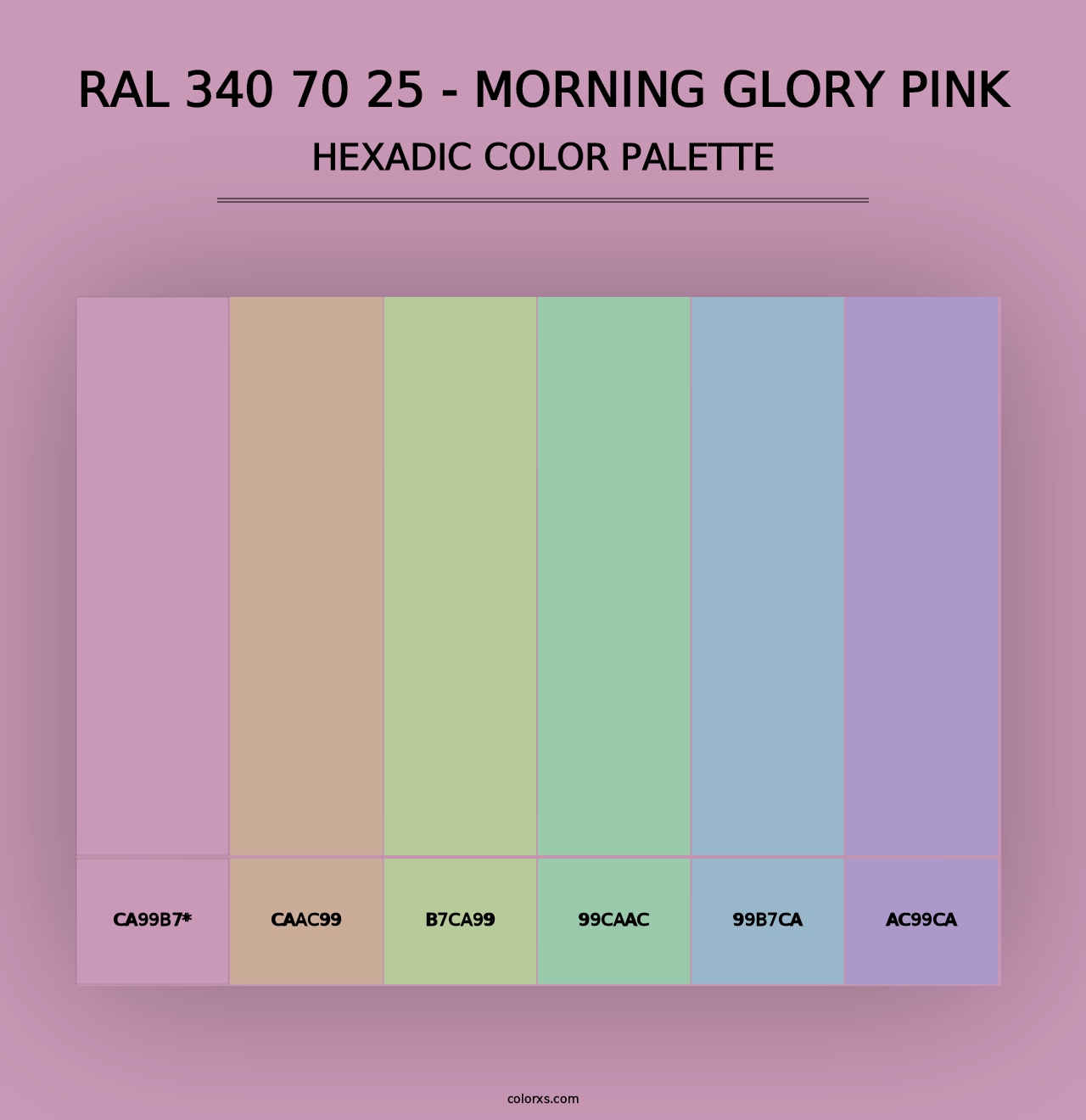 RAL 340 70 25 - Morning Glory Pink - Hexadic Color Palette