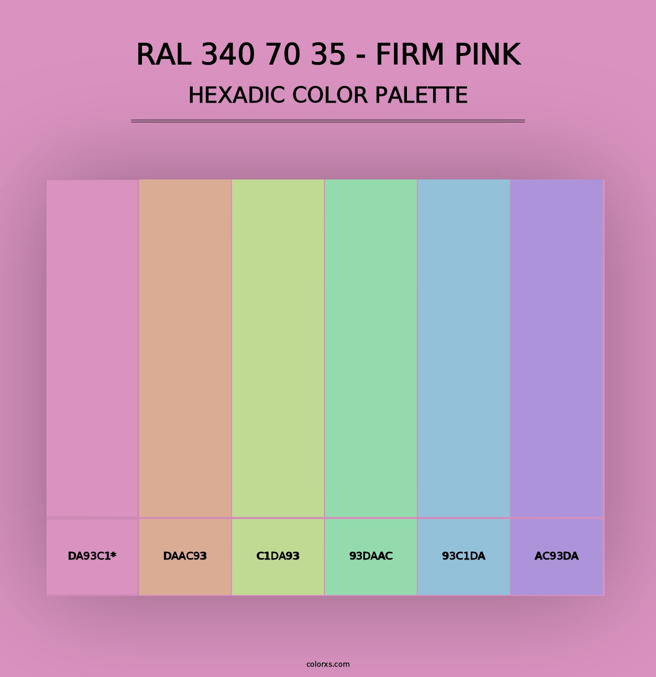 RAL 340 70 35 - Firm Pink - Hexadic Color Palette