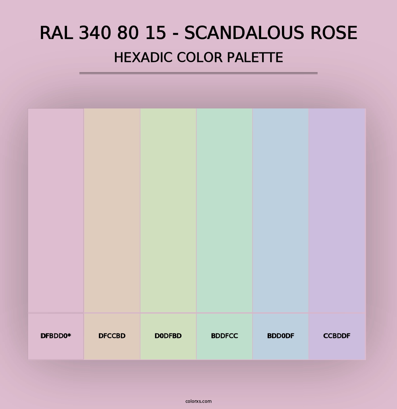 RAL 340 80 15 - Scandalous Rose - Hexadic Color Palette