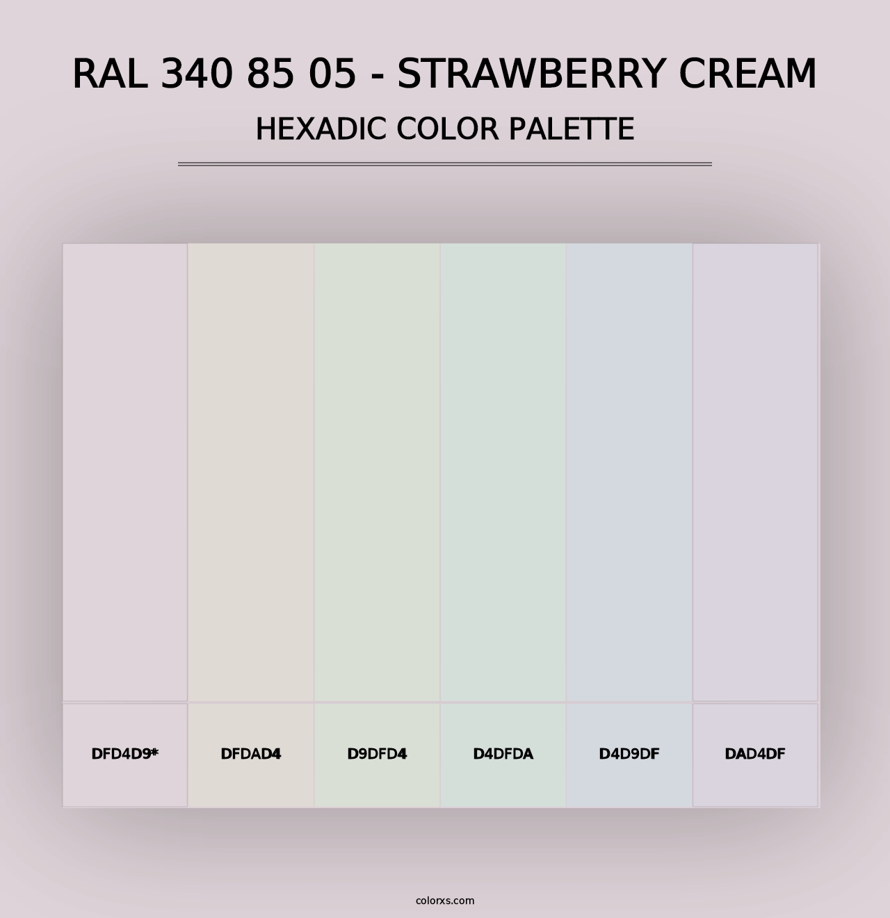 RAL 340 85 05 - Strawberry Cream - Hexadic Color Palette