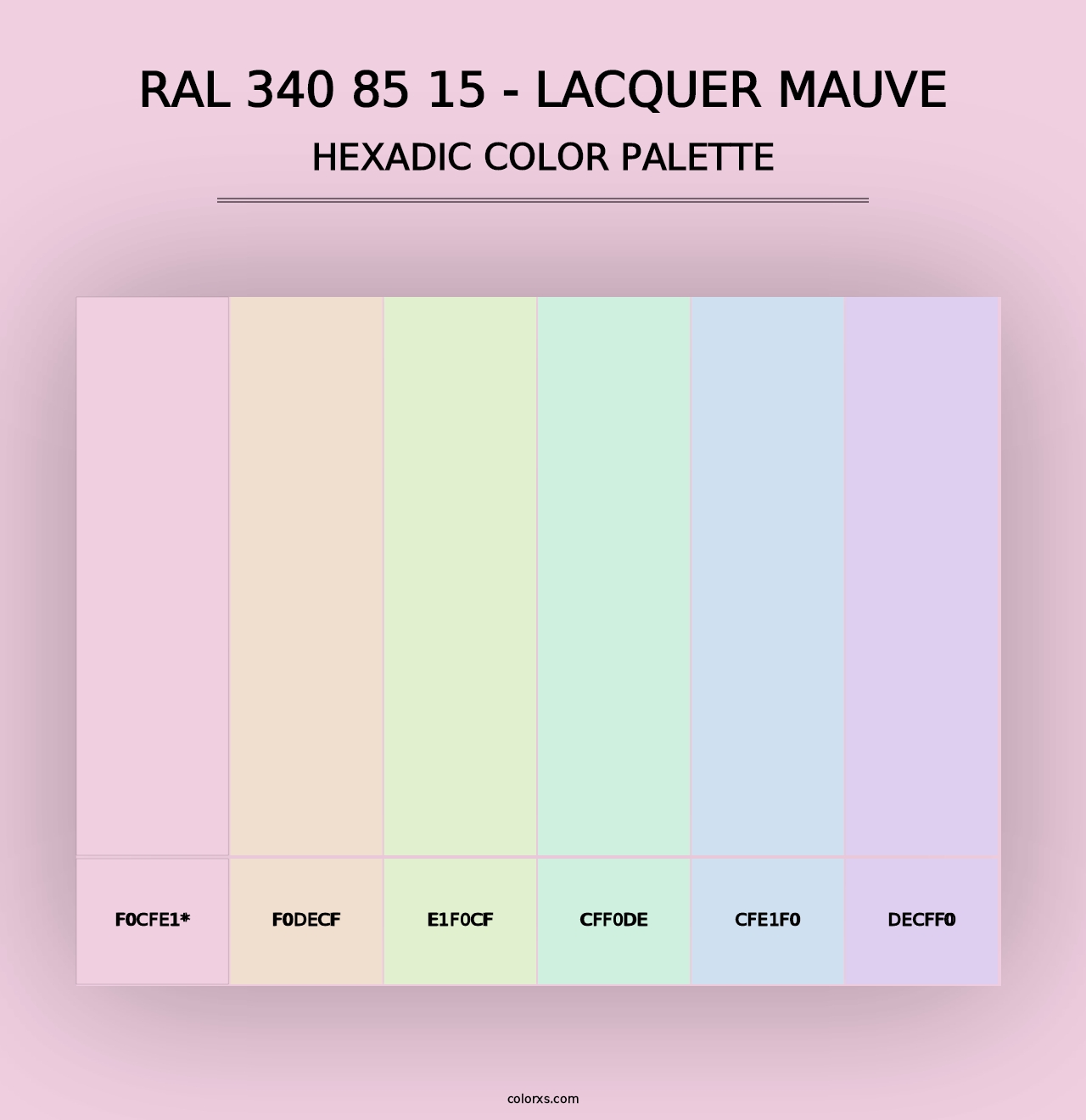 RAL 340 85 15 - Lacquer Mauve - Hexadic Color Palette