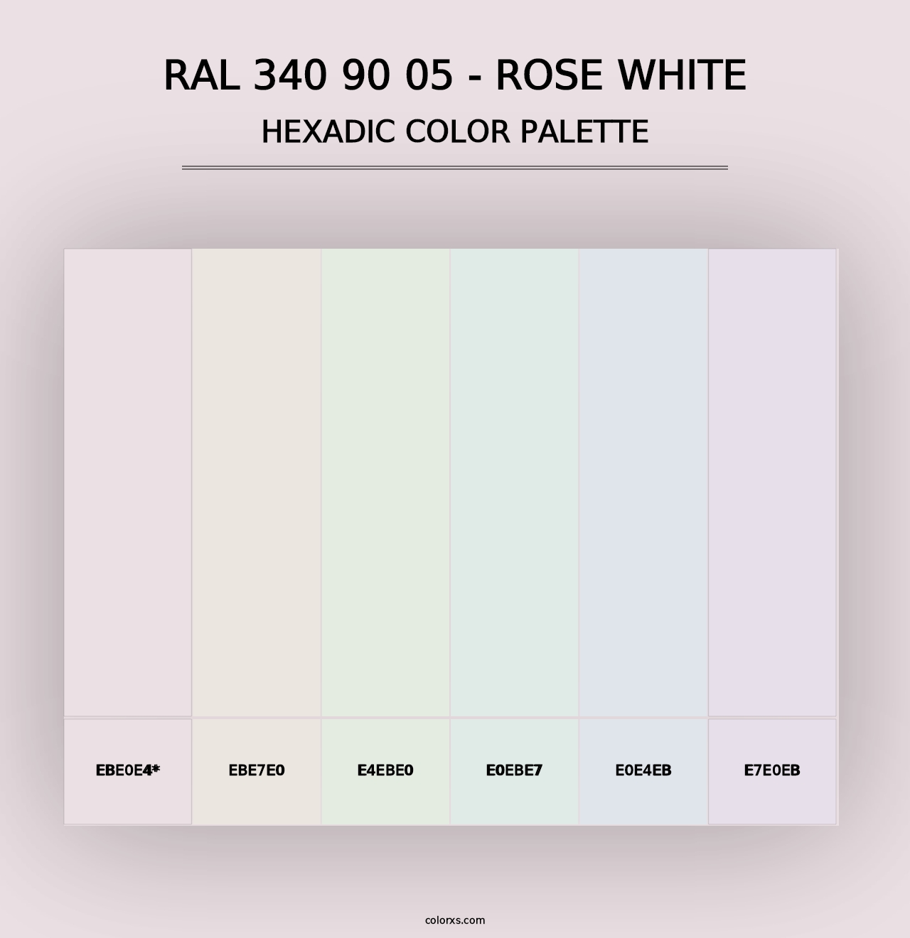 RAL 340 90 05 - Rose White - Hexadic Color Palette