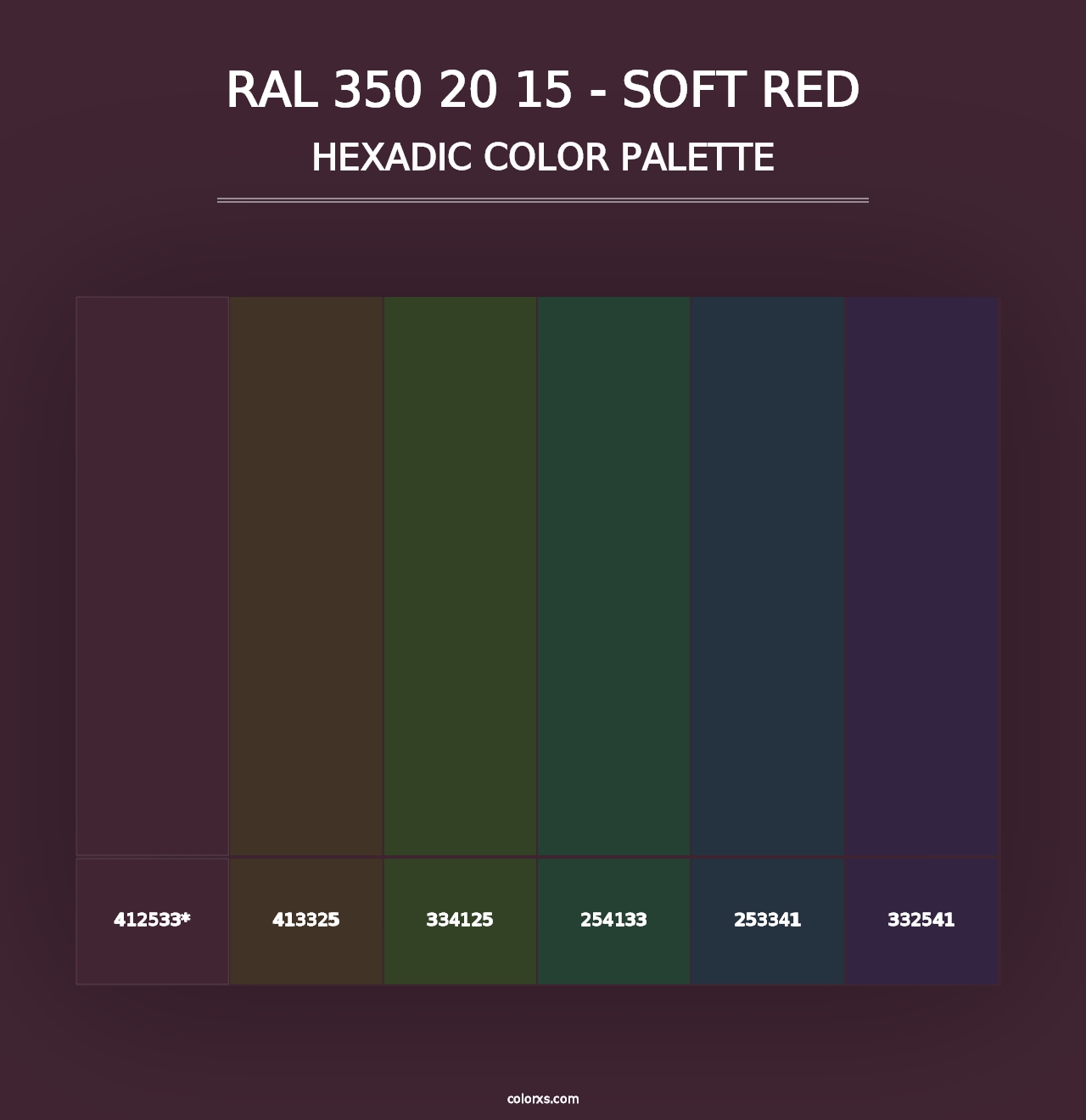 RAL 350 20 15 - Soft Red - Hexadic Color Palette