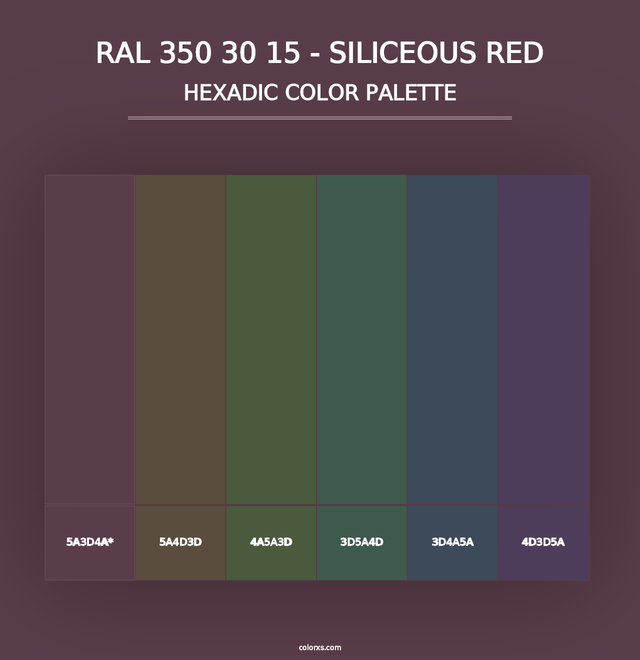 RAL 350 30 15 - Siliceous Red - Hexadic Color Palette