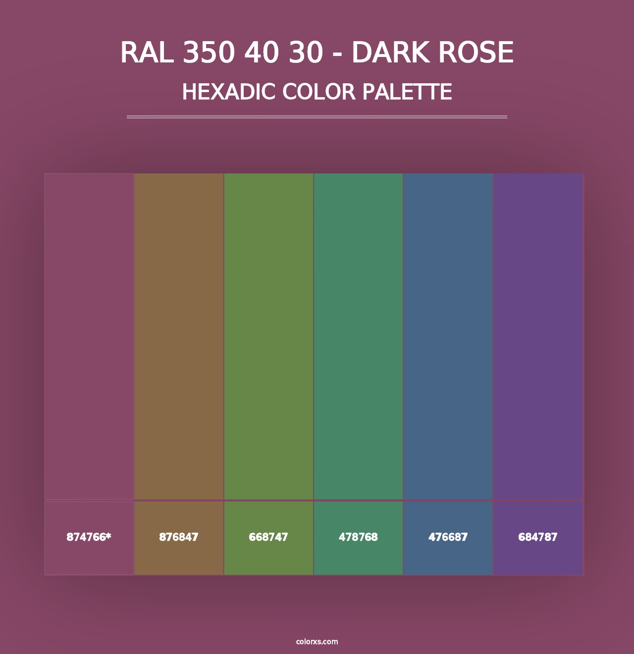 RAL 350 40 30 - Dark Rose - Hexadic Color Palette