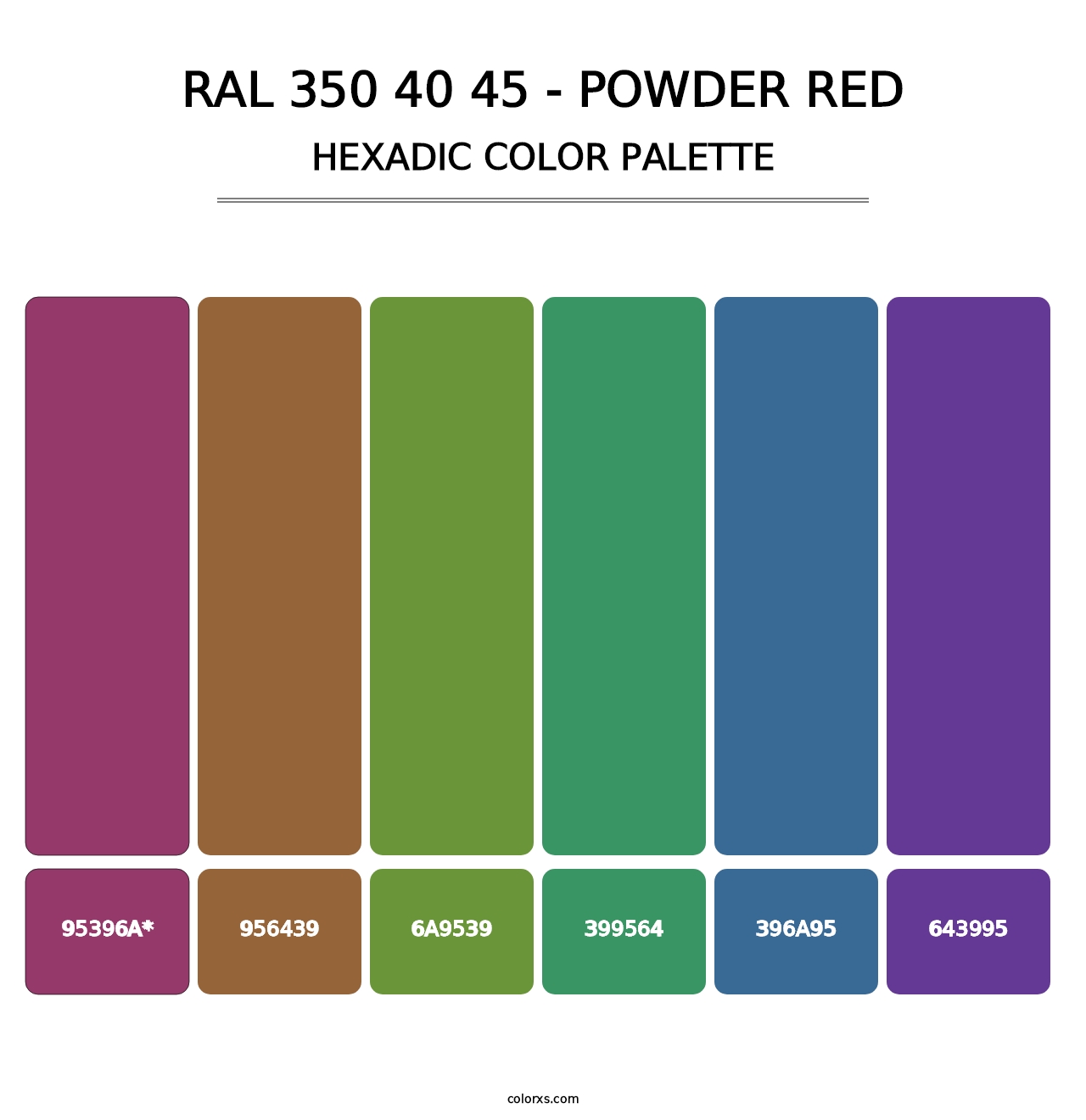 RAL 350 40 45 - Powder Red - Hexadic Color Palette