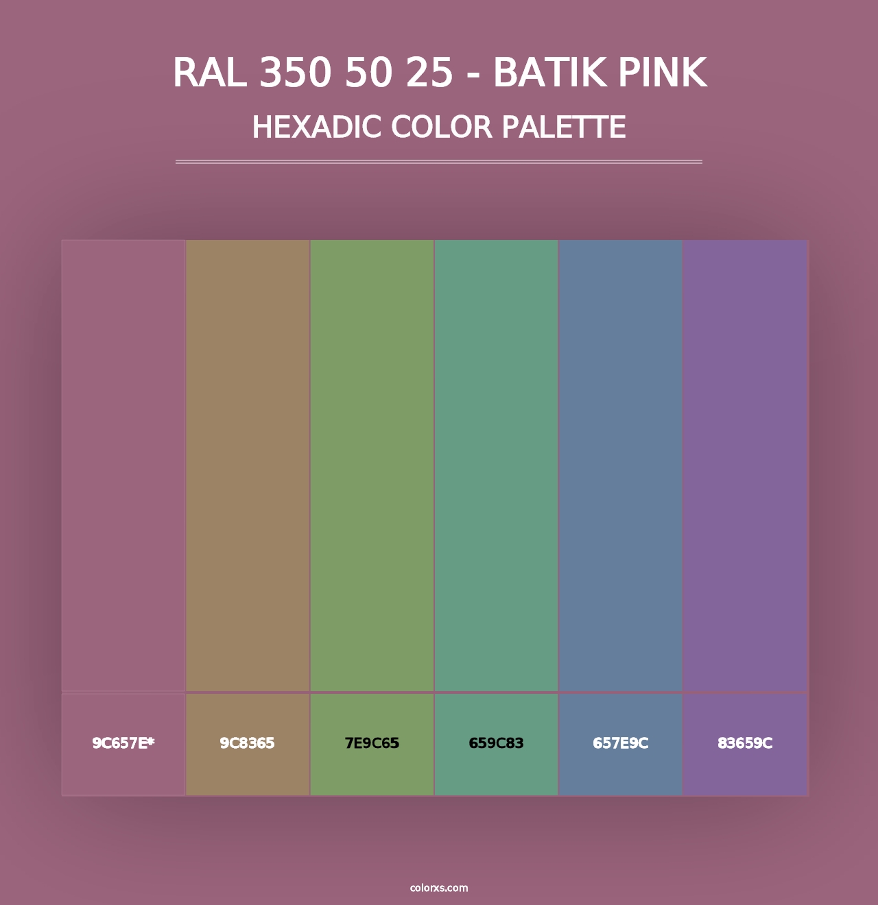 RAL 350 50 25 - Batik Pink - Hexadic Color Palette