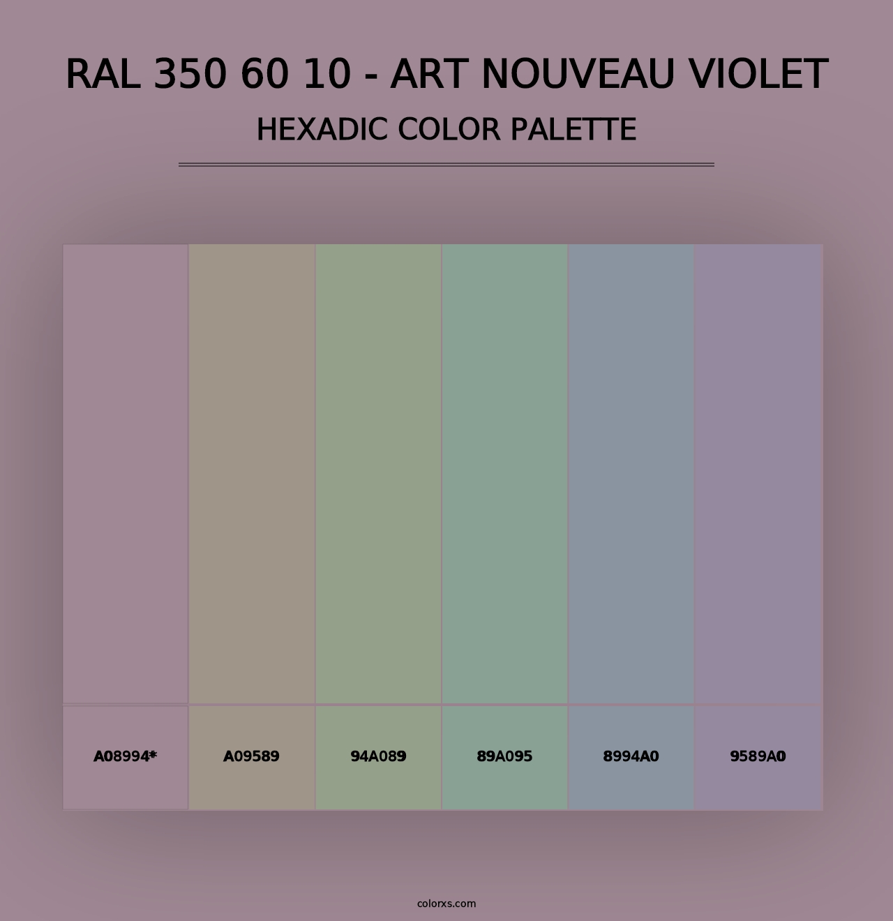 RAL 350 60 10 - Art Nouveau Violet - Hexadic Color Palette