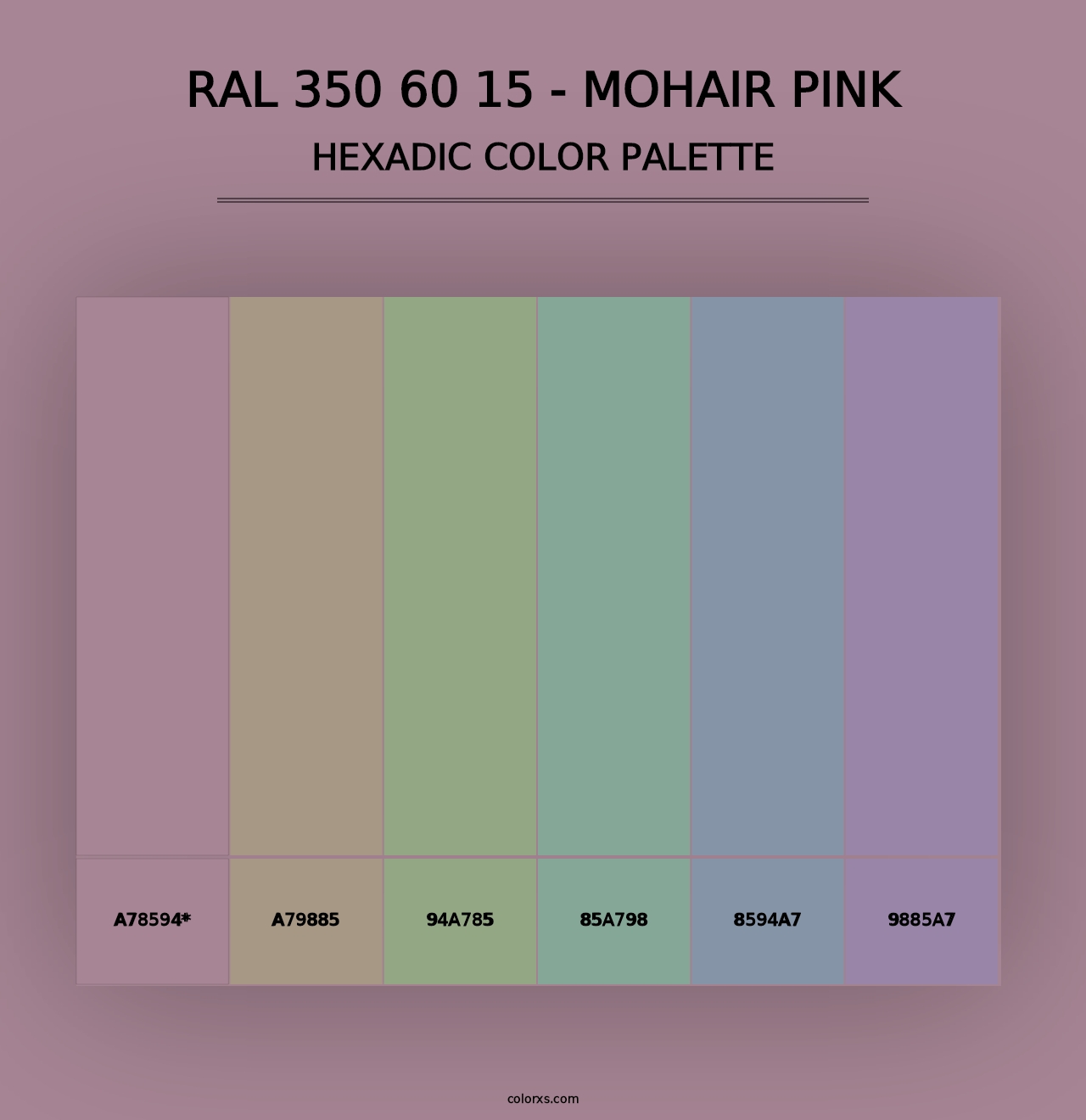 RAL 350 60 15 - Mohair Pink - Hexadic Color Palette