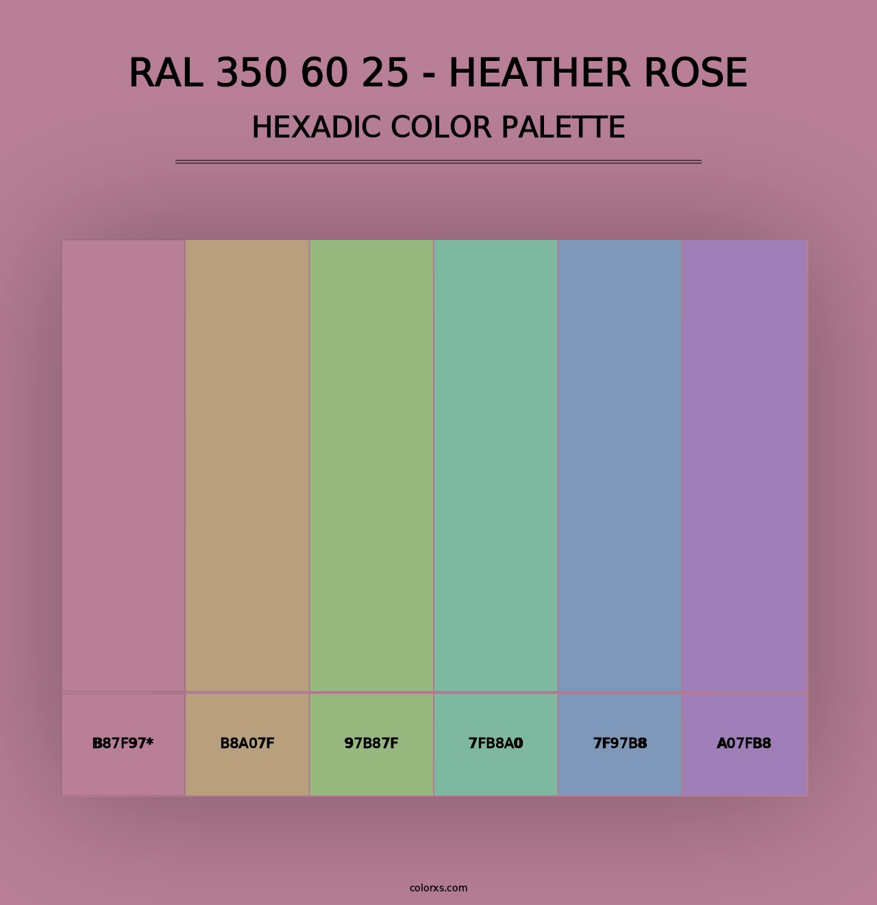 RAL 350 60 25 - Heather Rose - Hexadic Color Palette