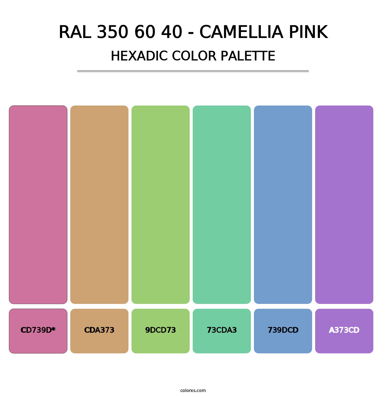 RAL 350 60 40 - Camellia Pink - Hexadic Color Palette