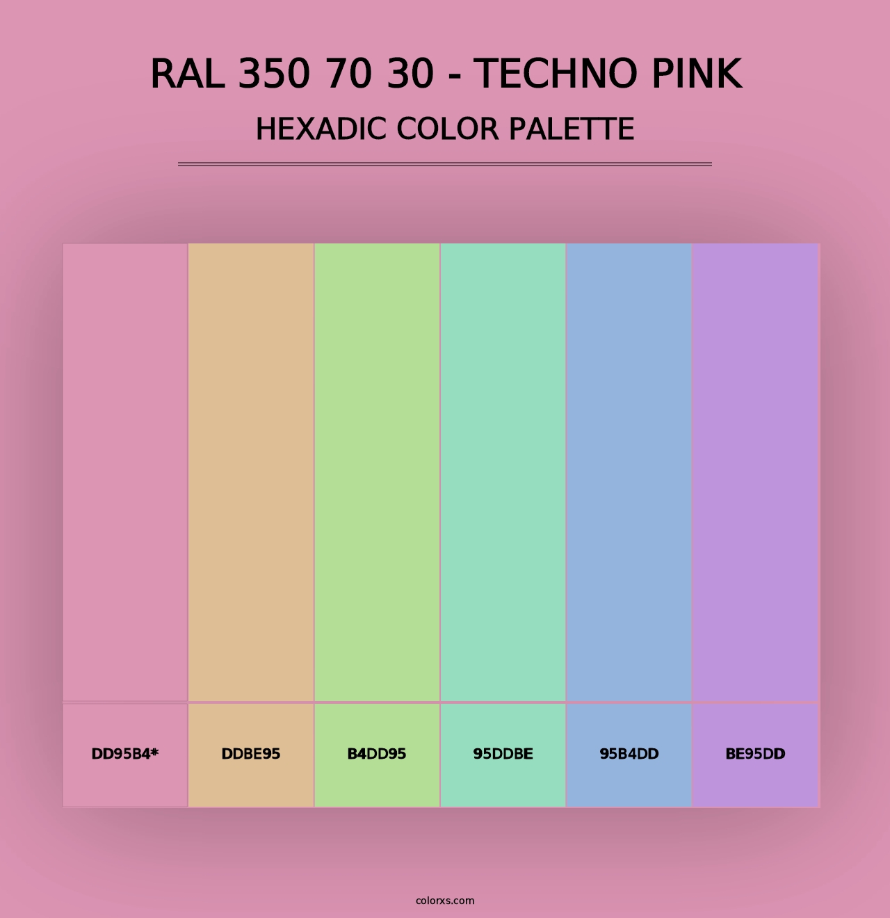 RAL 350 70 30 - Techno Pink - Hexadic Color Palette