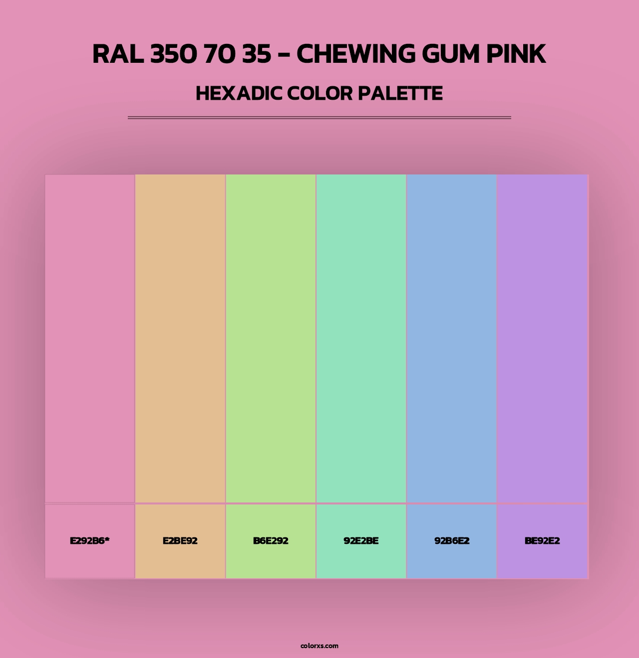 RAL 350 70 35 - Chewing Gum Pink - Hexadic Color Palette