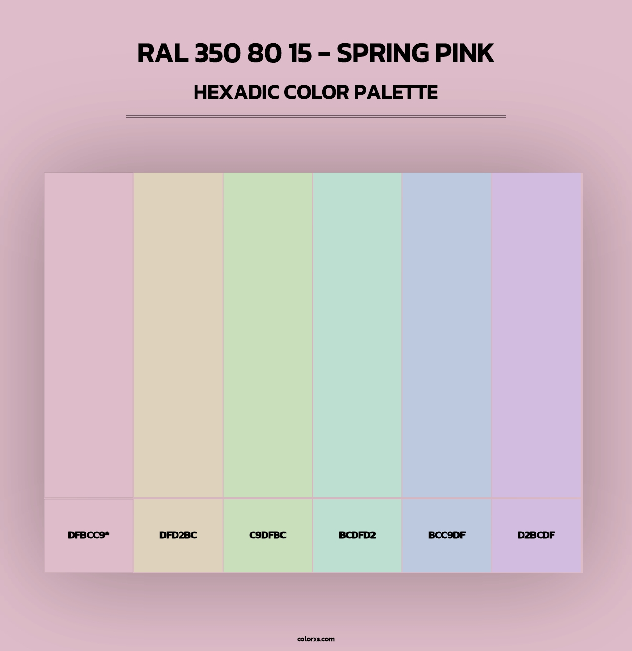 RAL 350 80 15 - Spring Pink - Hexadic Color Palette