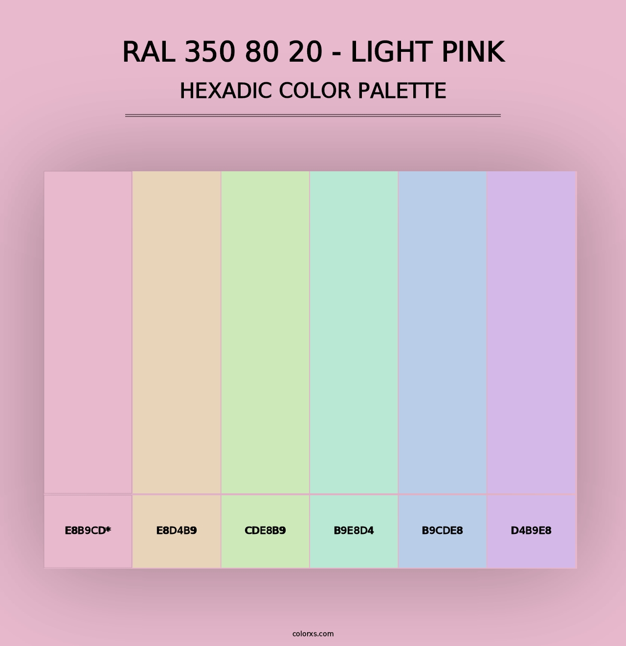 RAL 350 80 20 - Light Pink - Hexadic Color Palette