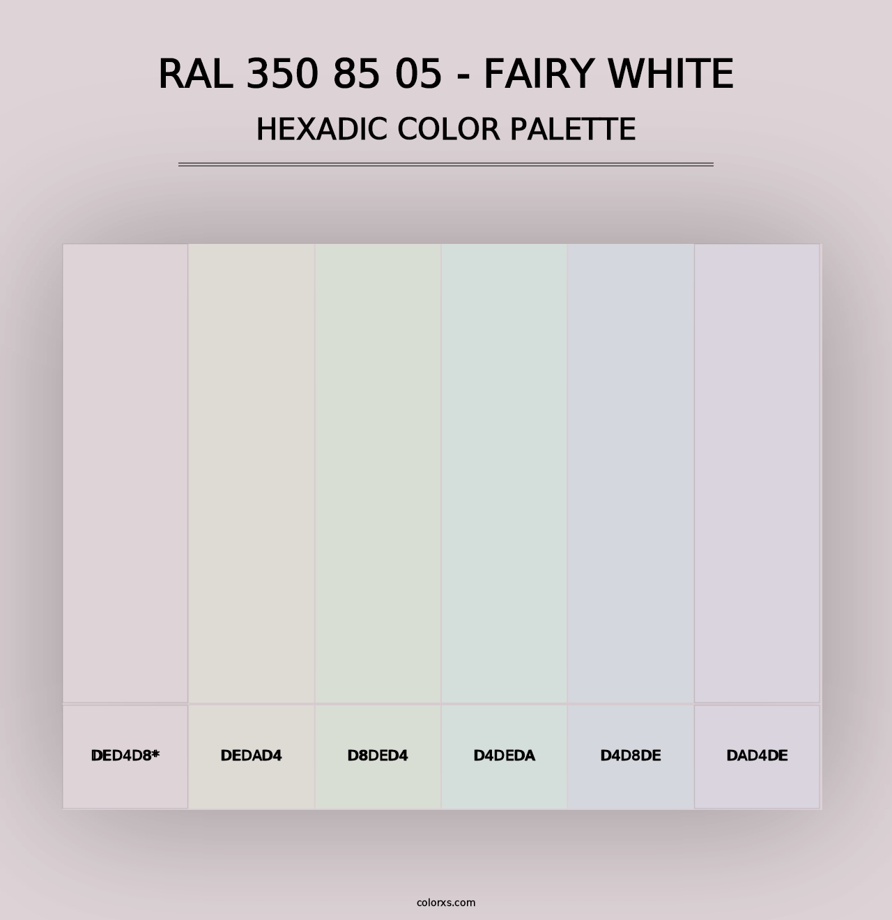 RAL 350 85 05 - Fairy White - Hexadic Color Palette