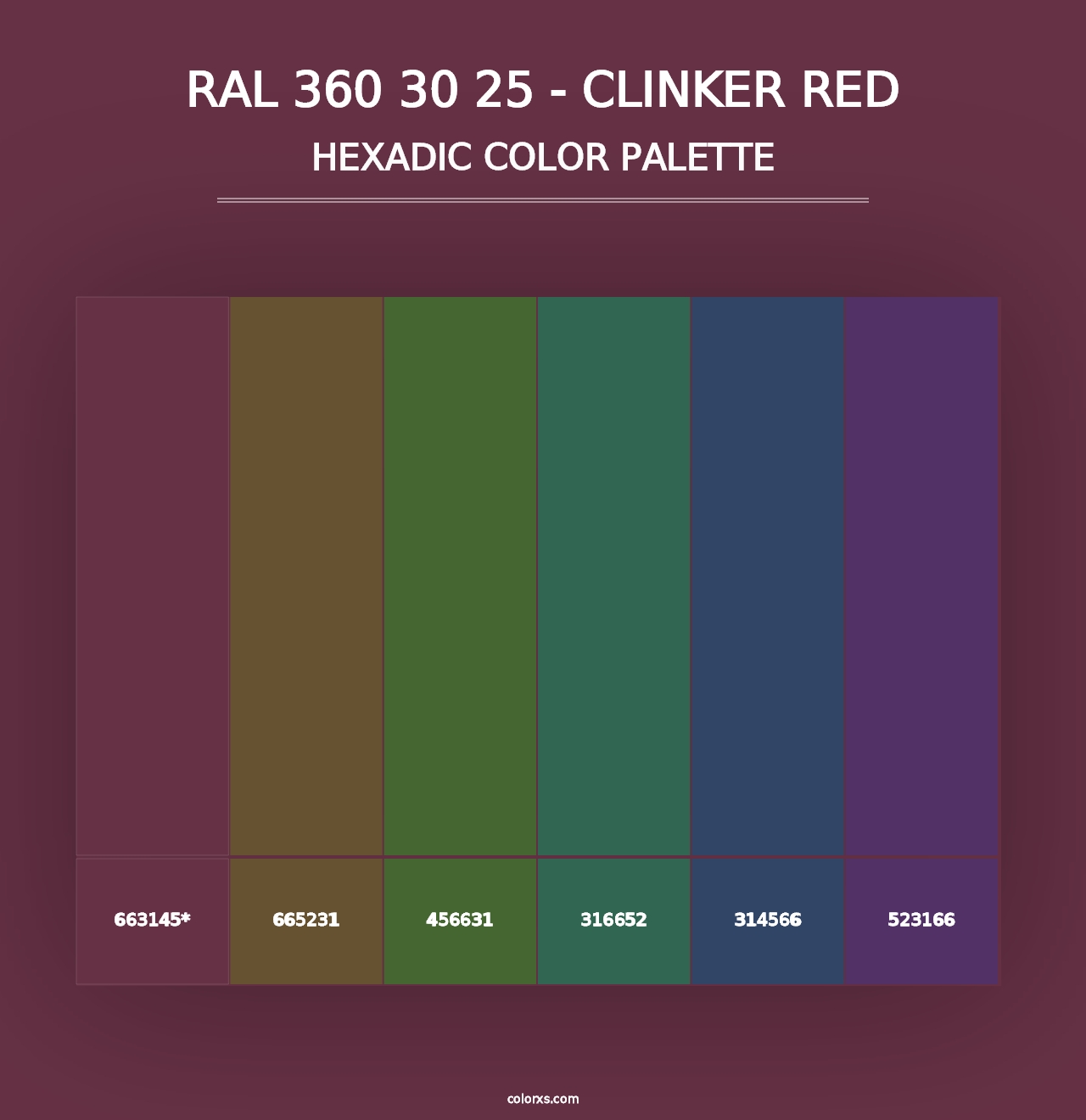 RAL 360 30 25 - Clinker Red - Hexadic Color Palette