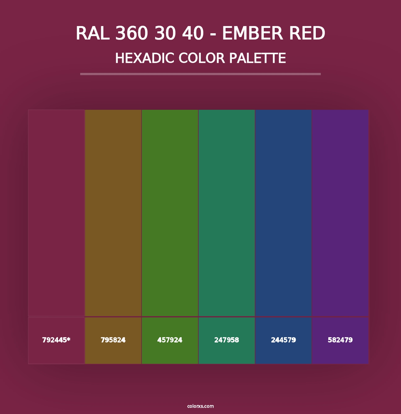 RAL 360 30 40 - Ember Red - Hexadic Color Palette