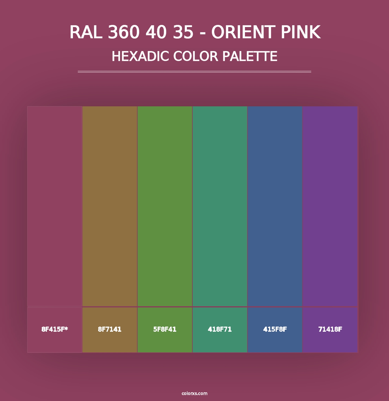 RAL 360 40 35 - Orient Pink - Hexadic Color Palette