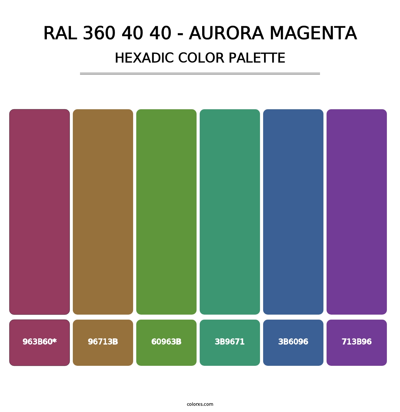 RAL 360 40 40 - Aurora Magenta - Hexadic Color Palette