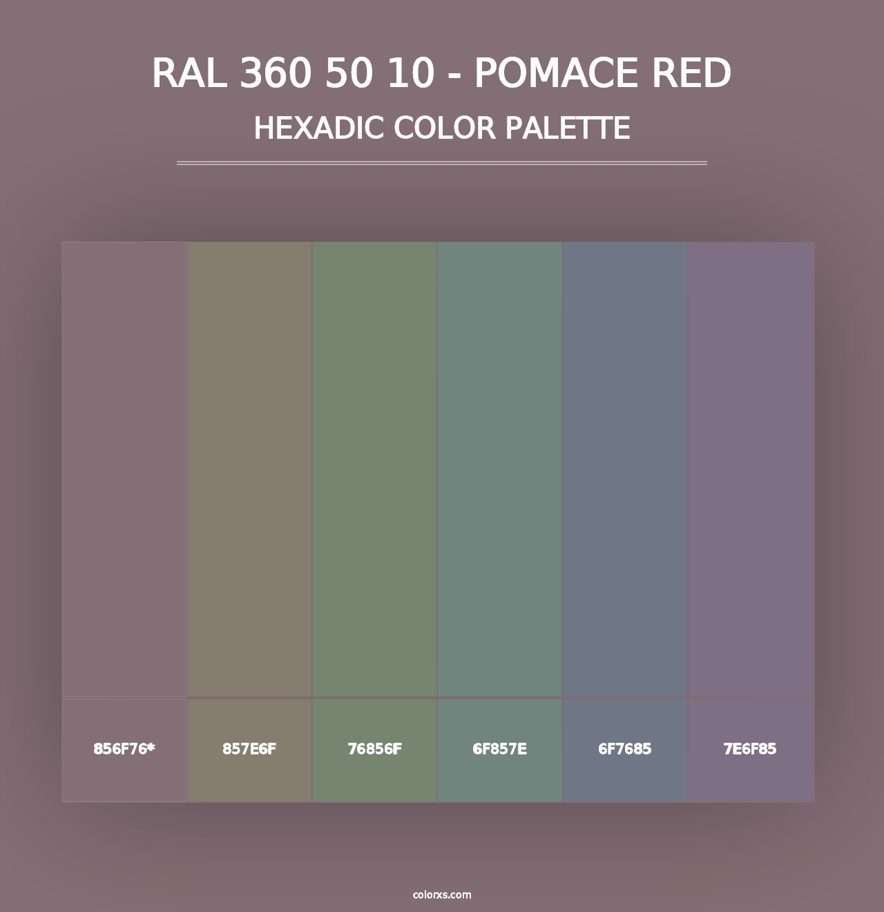 RAL 360 50 10 - Pomace Red - Hexadic Color Palette