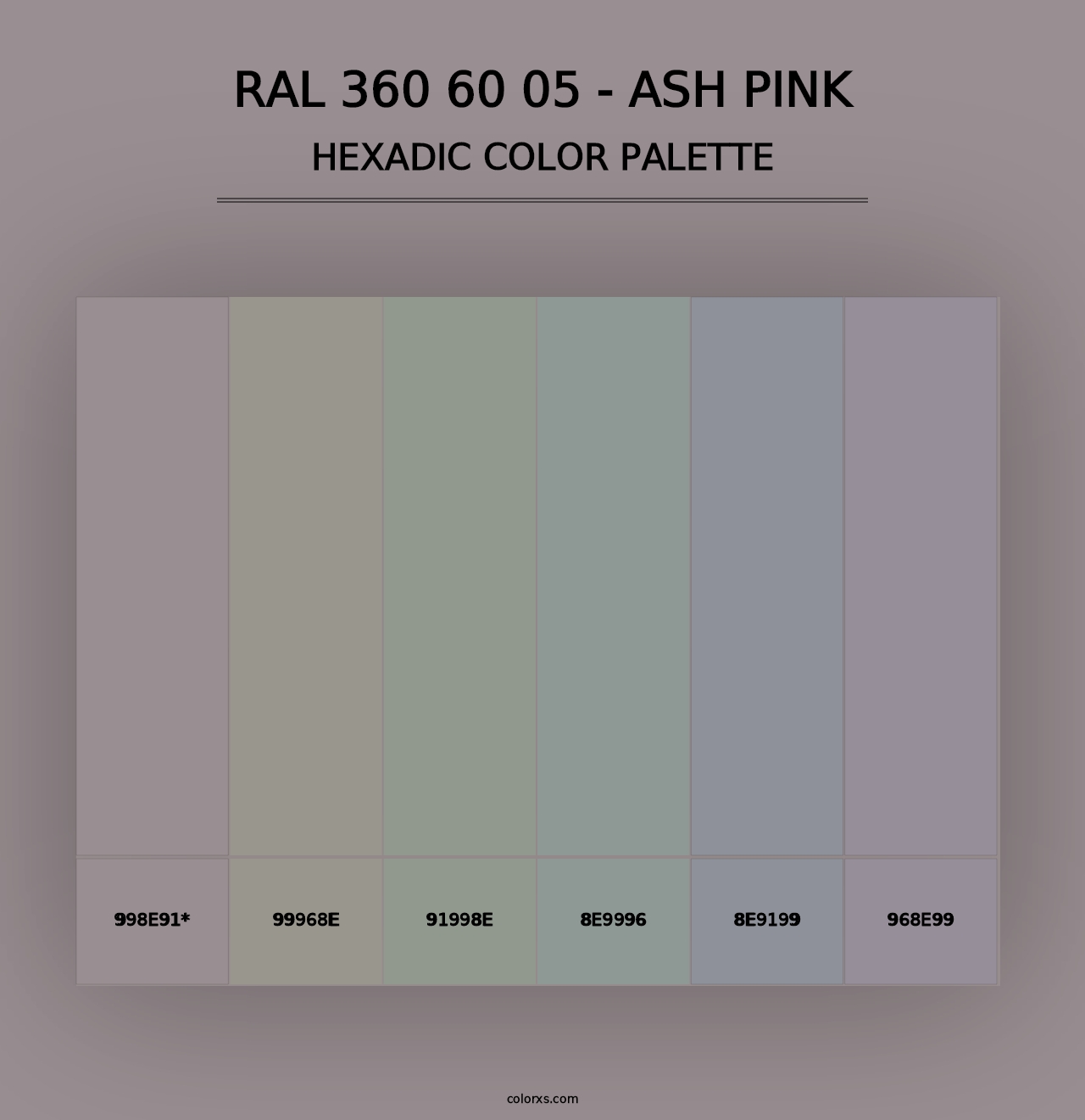 RAL 360 60 05 - Ash Pink - Hexadic Color Palette