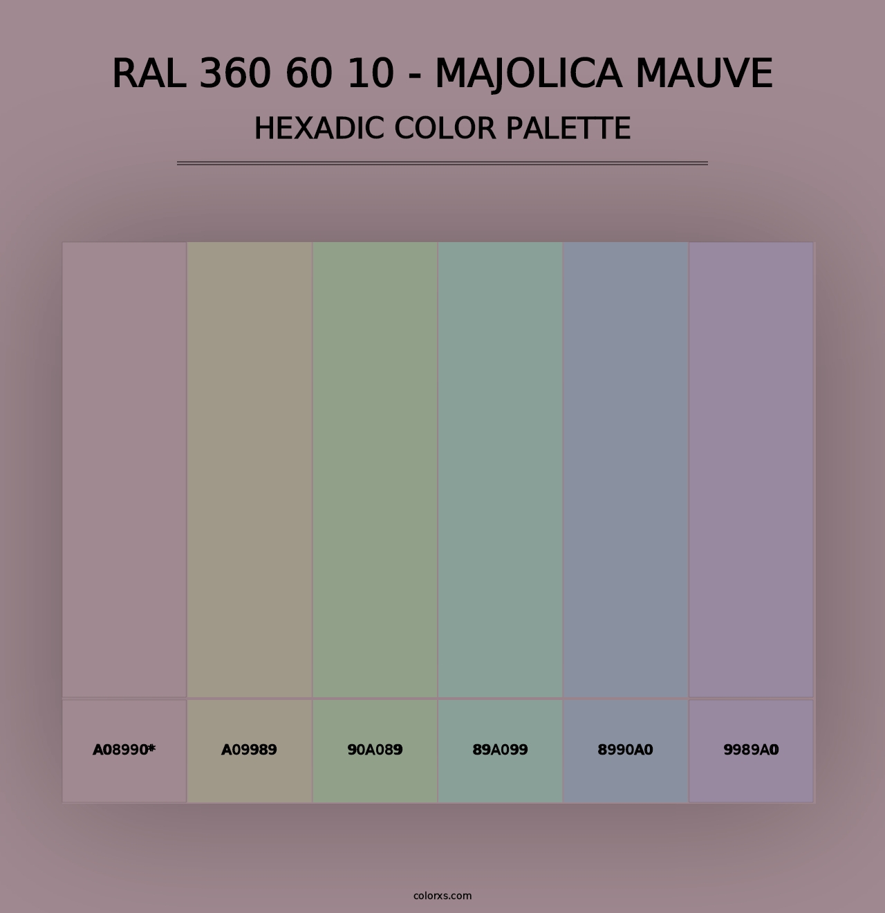 RAL 360 60 10 - Majolica Mauve - Hexadic Color Palette