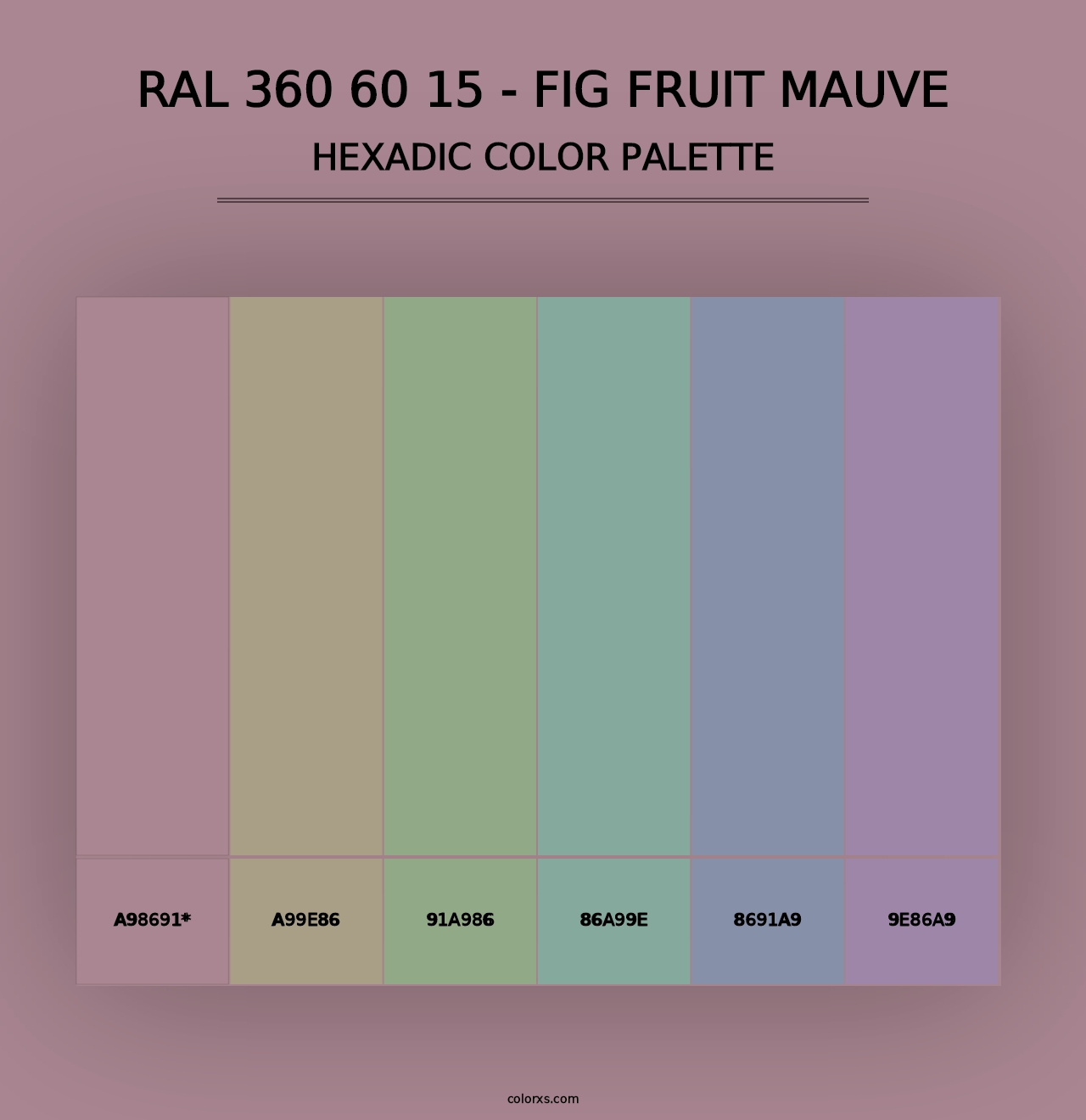 RAL 360 60 15 - Fig Fruit Mauve - Hexadic Color Palette