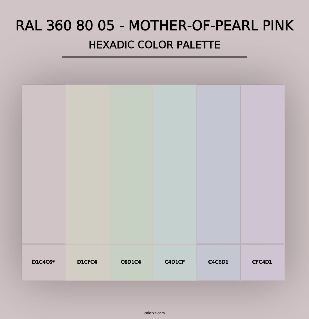 RAL 360 80 05 - Mother-Of-Pearl Pink - Hexadic Color Palette