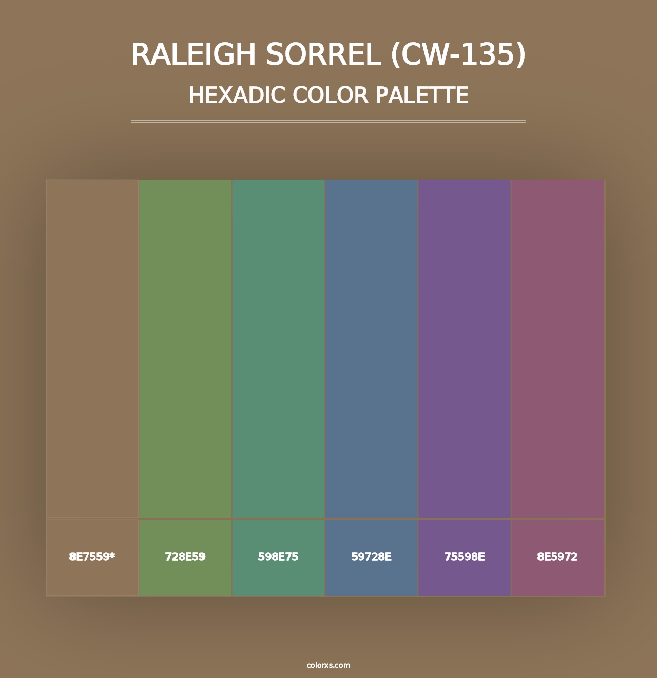 Raleigh Sorrel (CW-135) - Hexadic Color Palette