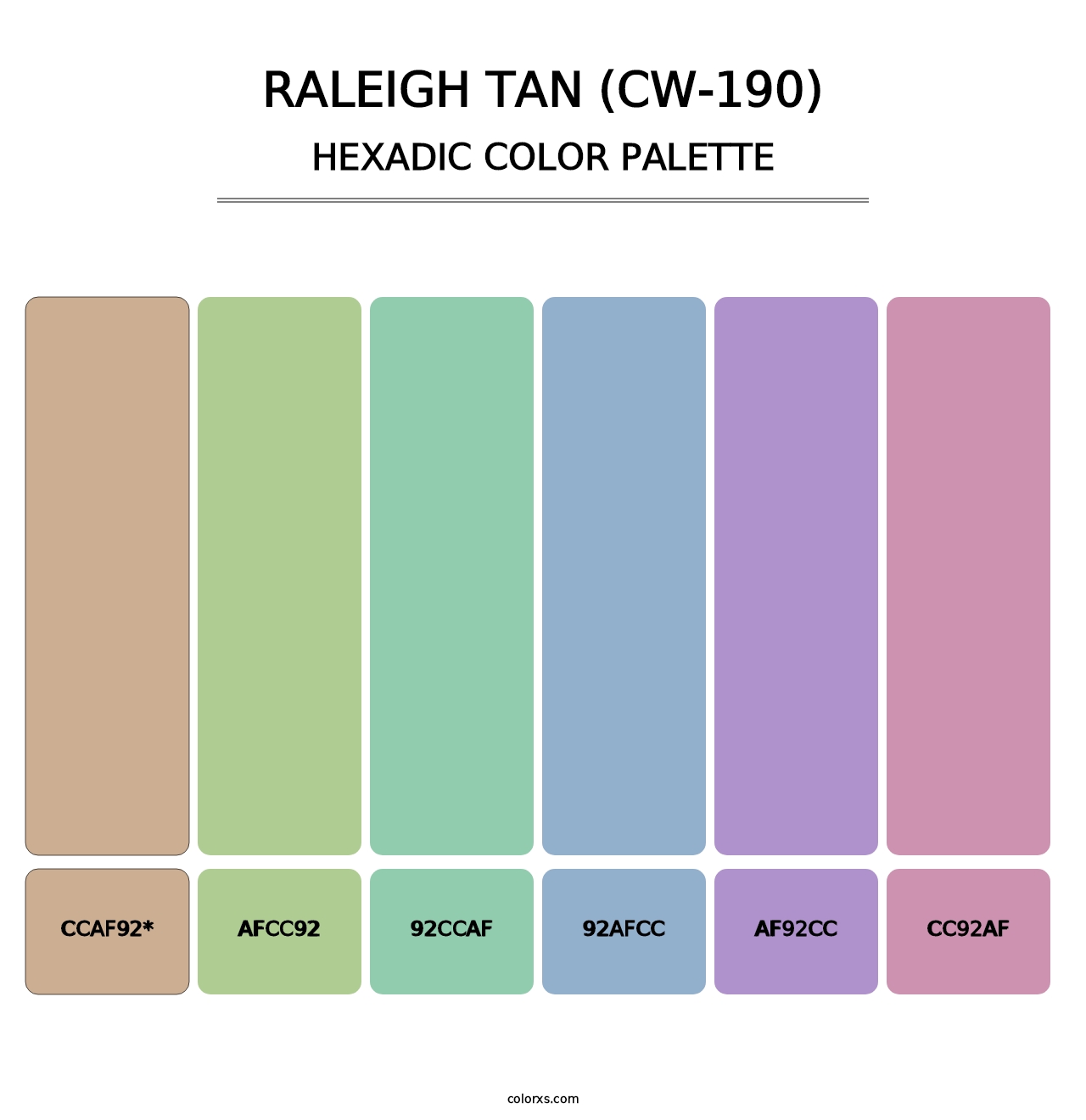 Raleigh Tan (CW-190) - Hexadic Color Palette