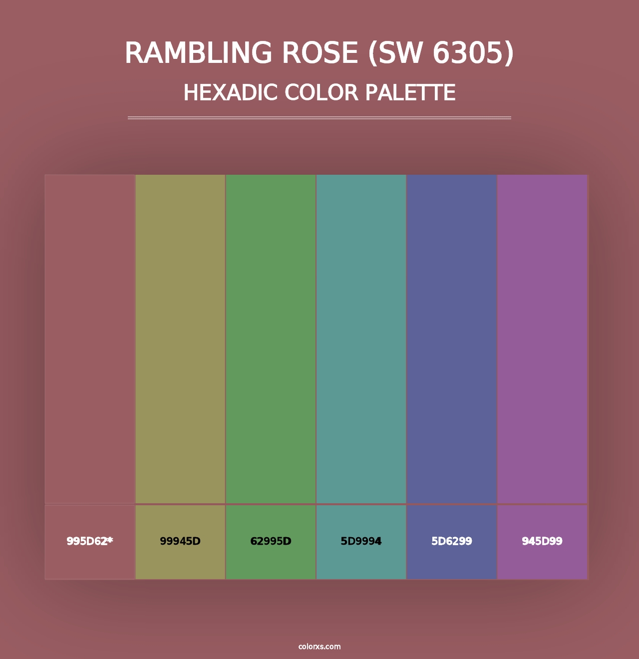 Rambling Rose (SW 6305) - Hexadic Color Palette