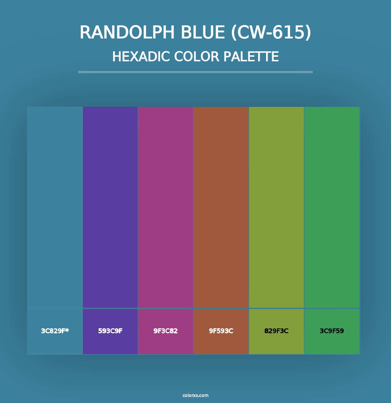 Randolph Blue (CW-615) - Hexadic Color Palette