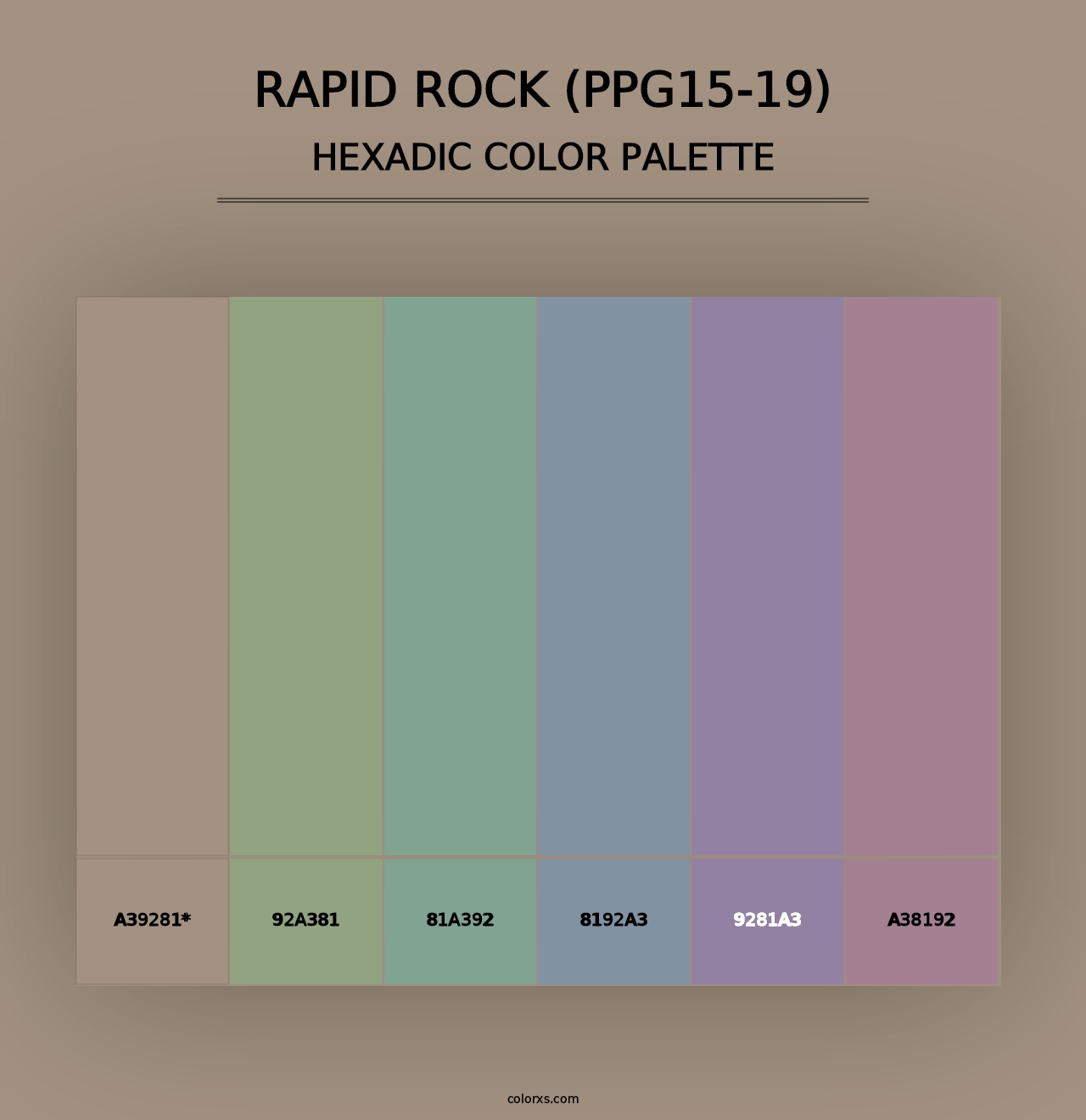 Rapid Rock (PPG15-19) - Hexadic Color Palette