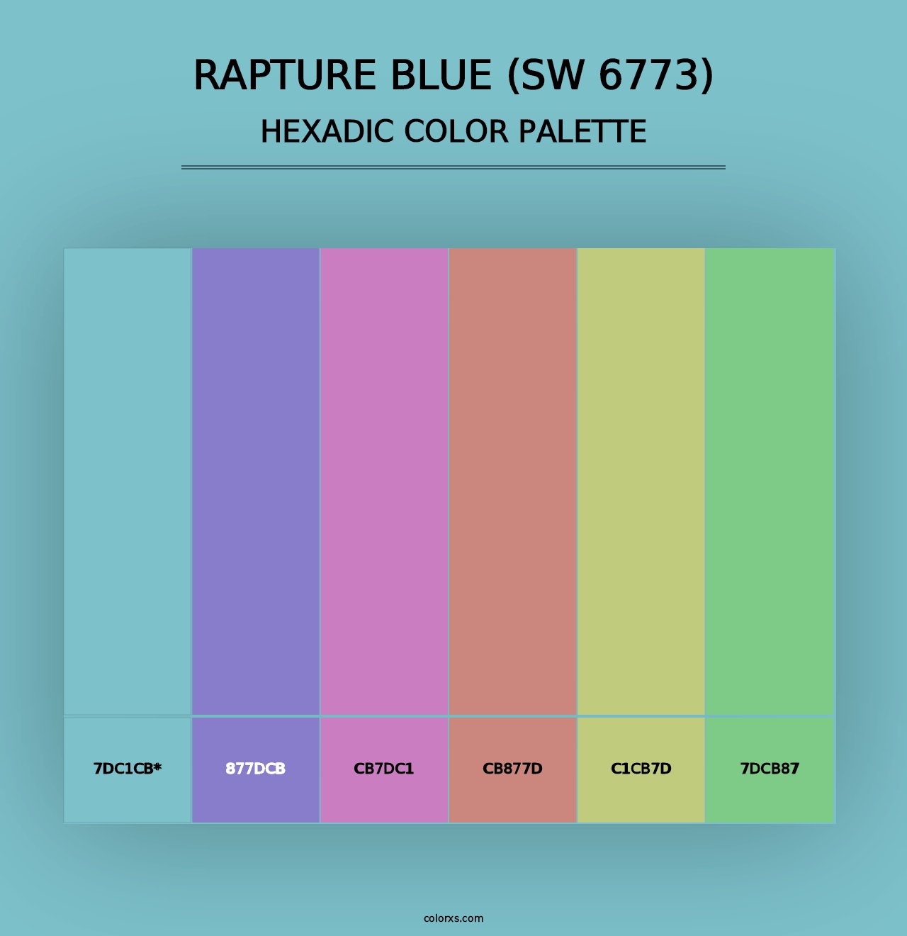 Rapture Blue (SW 6773) - Hexadic Color Palette