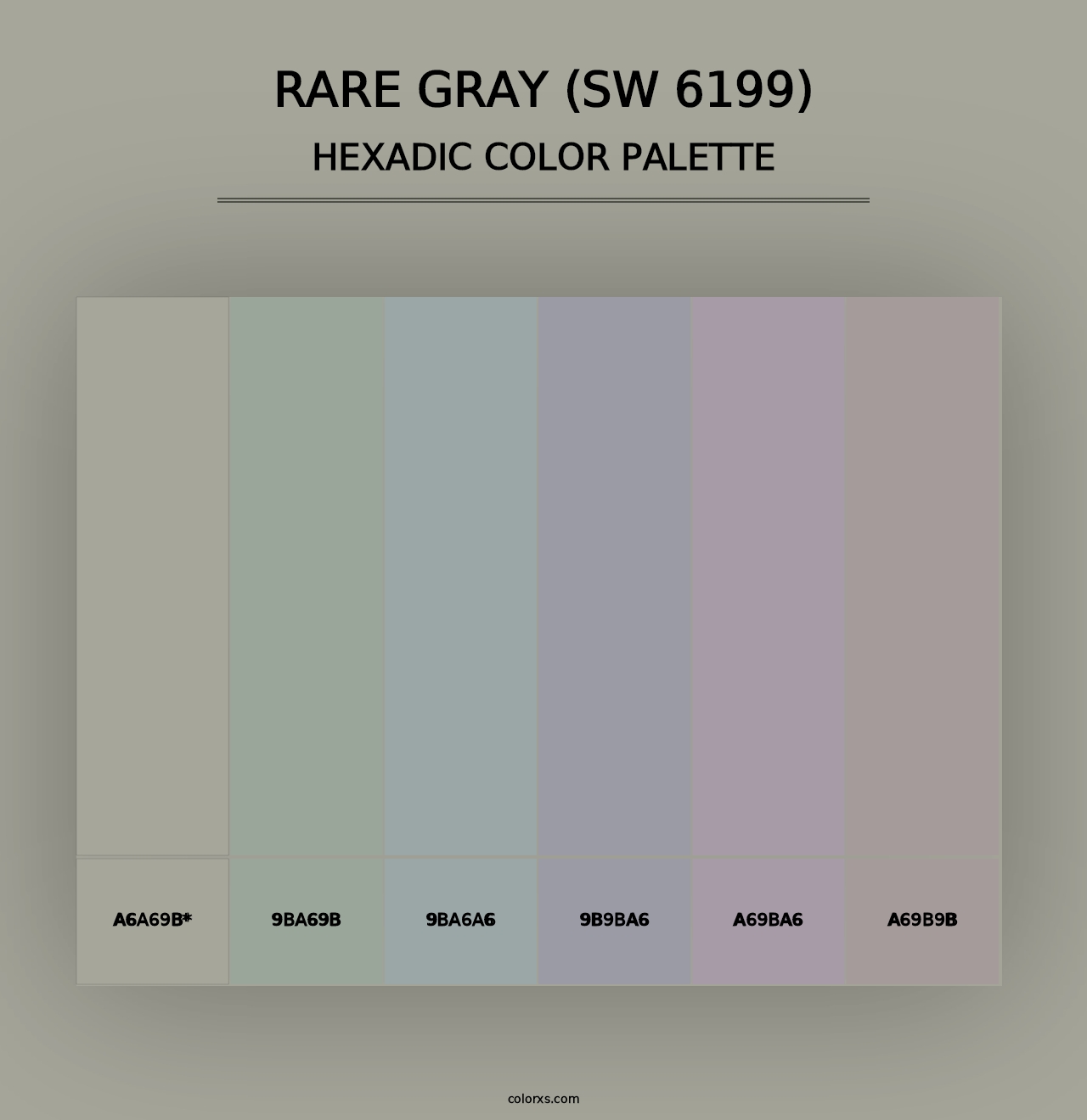 Rare Gray (SW 6199) - Hexadic Color Palette