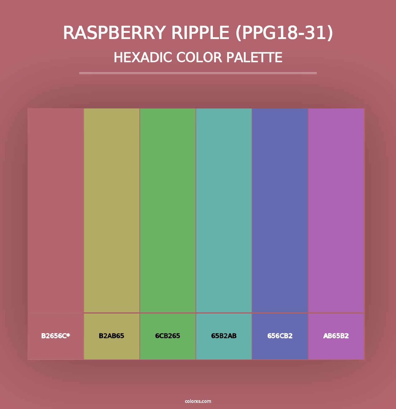 Raspberry Ripple (PPG18-31) - Hexadic Color Palette