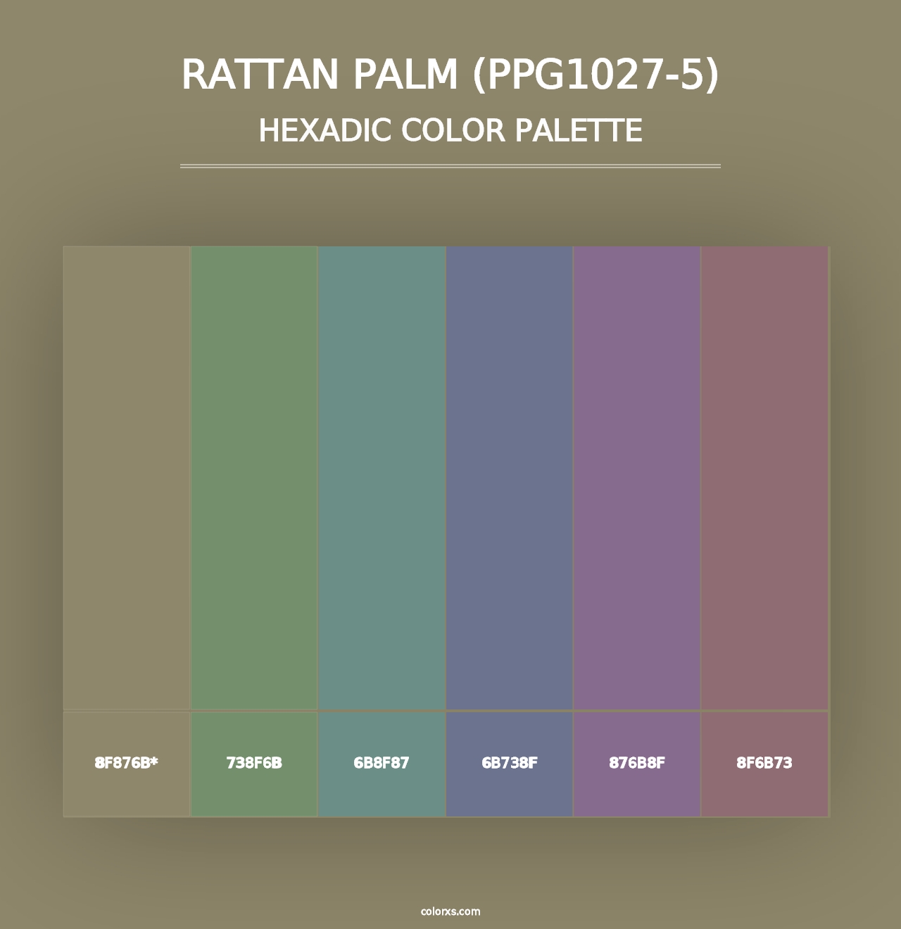 Rattan Palm (PPG1027-5) - Hexadic Color Palette