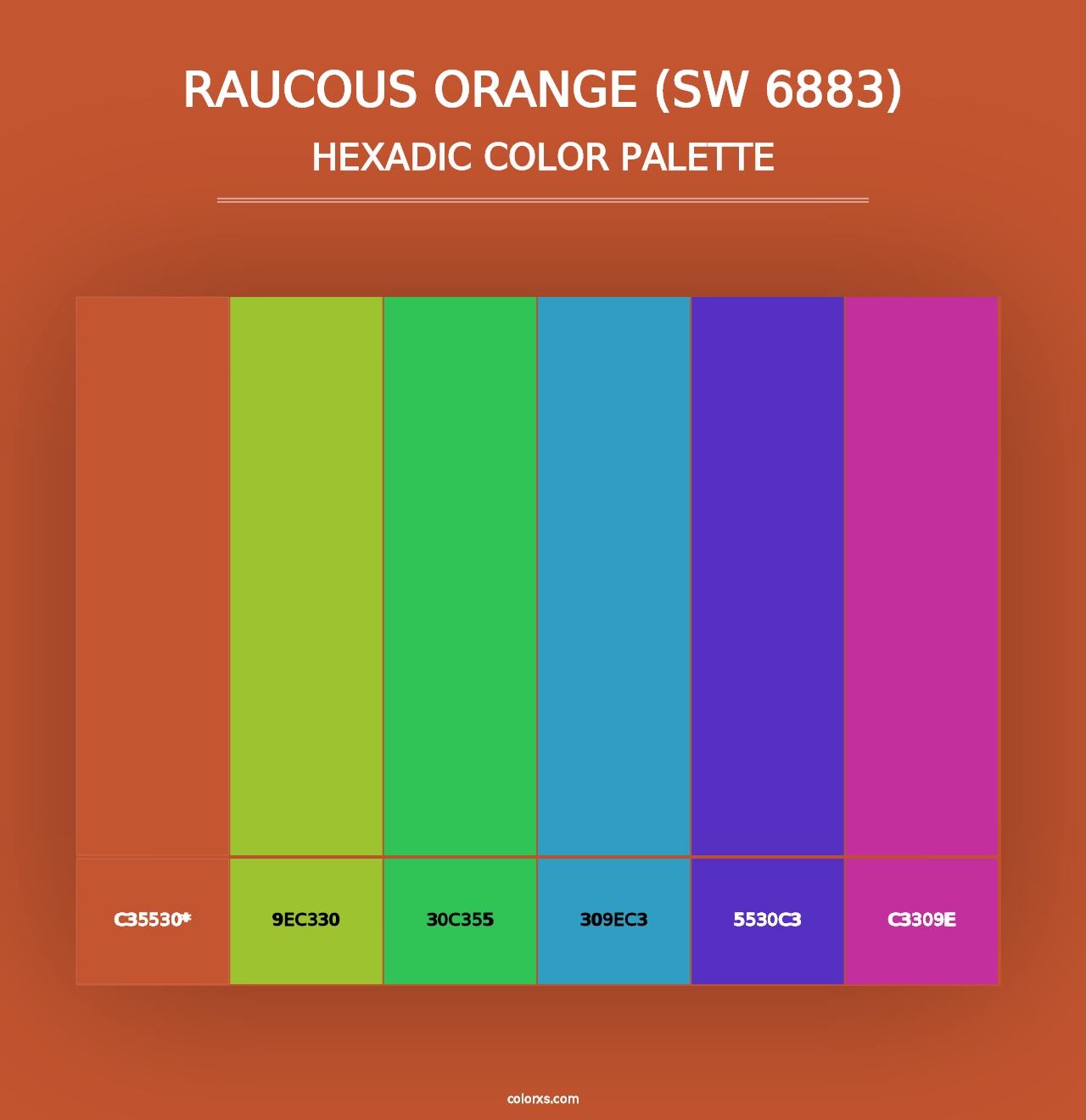 Raucous Orange (SW 6883) - Hexadic Color Palette