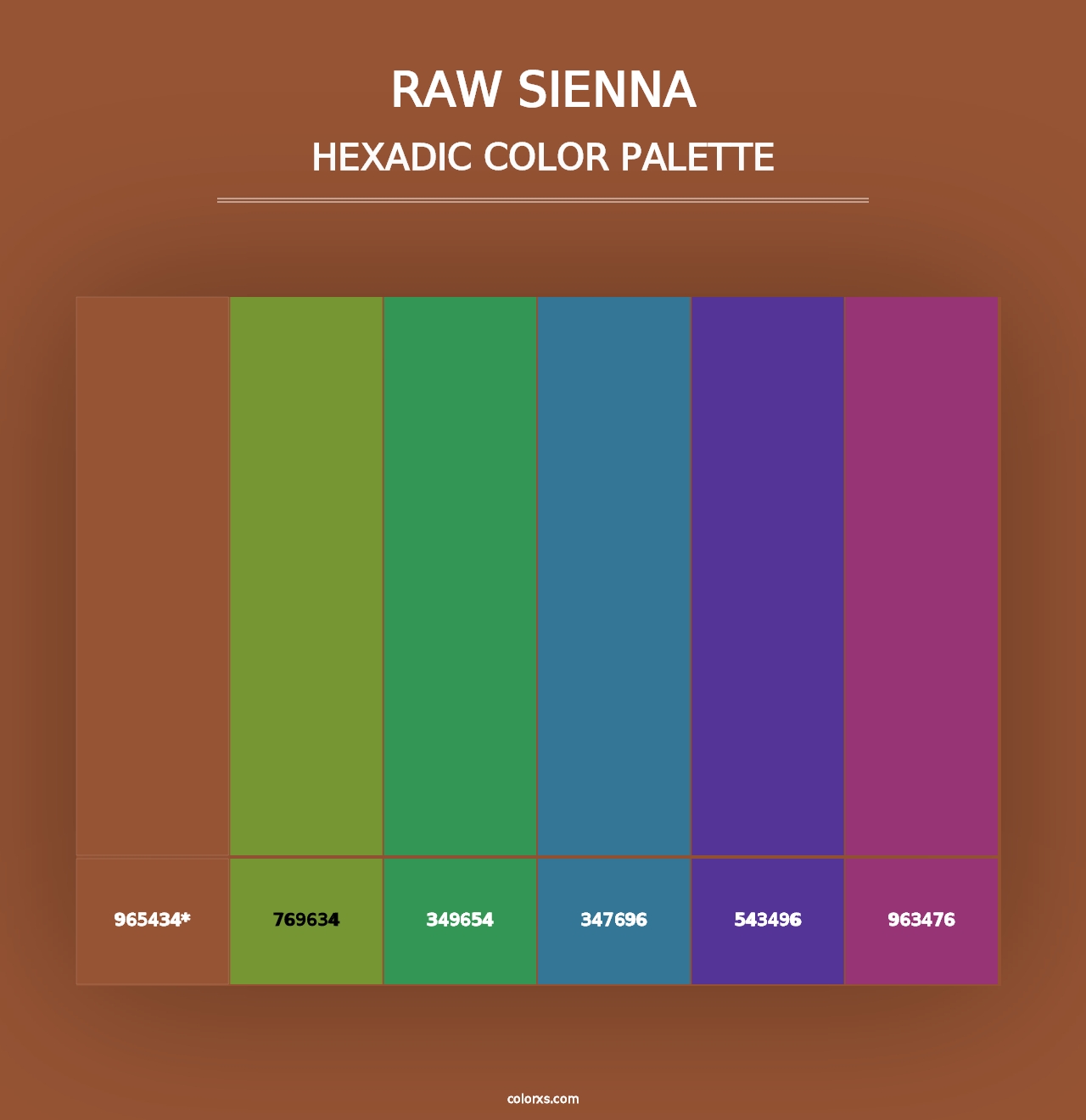 Raw Sienna - Hexadic Color Palette