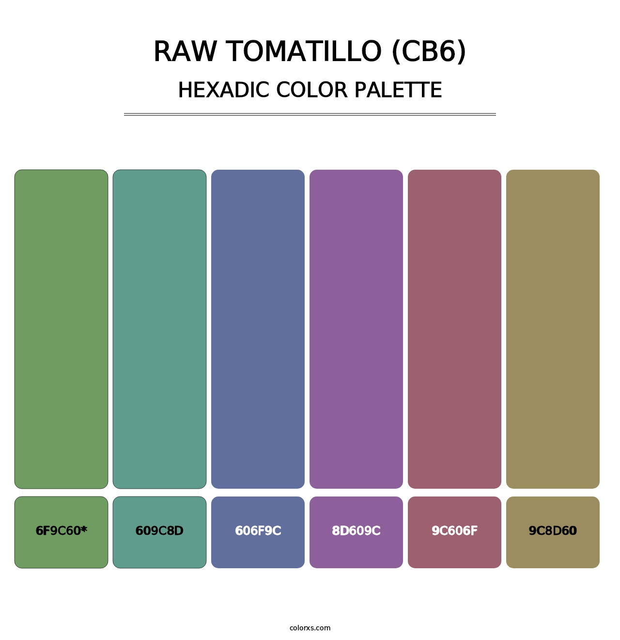 Raw Tomatillo (CB6) - Hexadic Color Palette